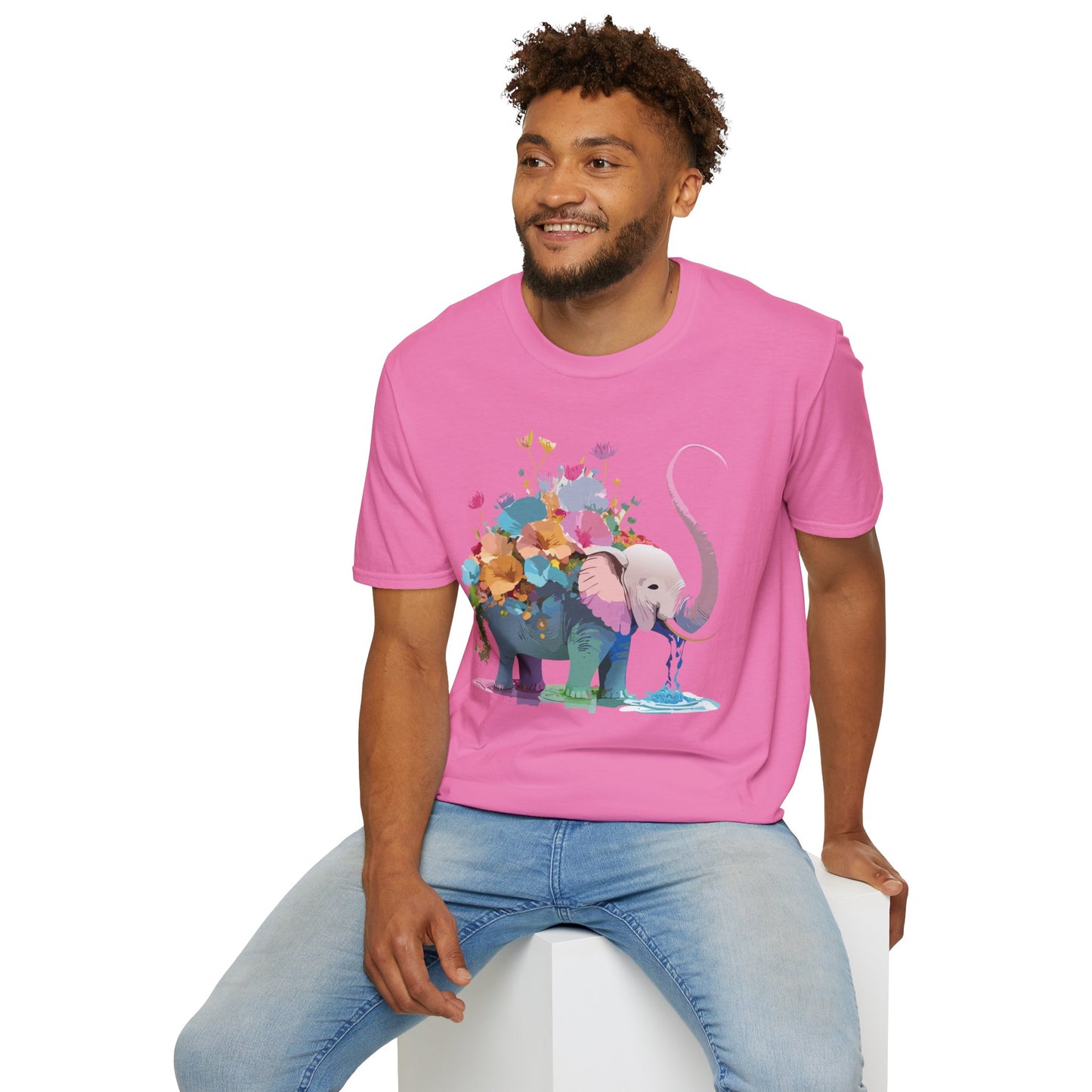 Elephant Shirt, T Shirt with Elephant, Elephant on T Shirt, T Shirt with Animation, Animals Tee Shirt