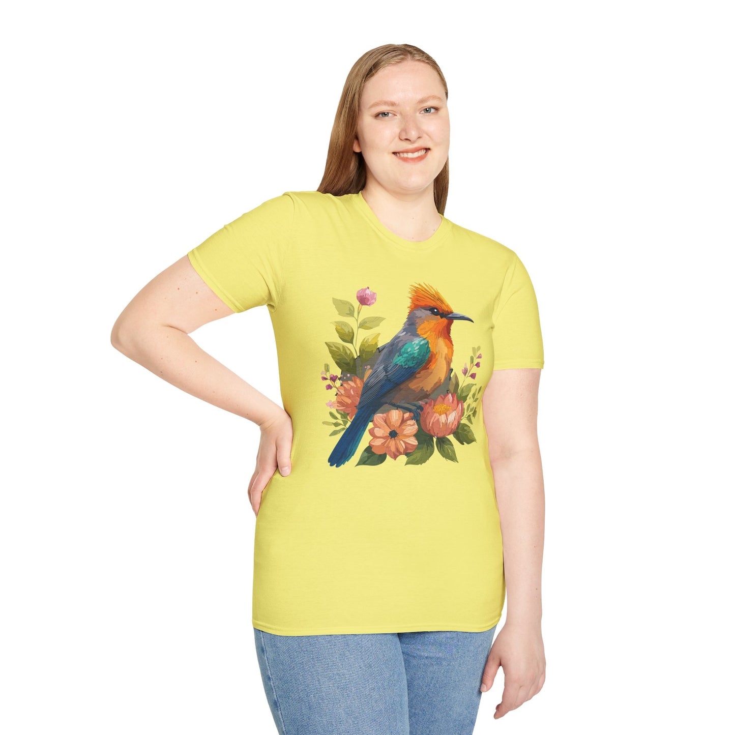 Bird T-Shirt, Floral Bird T Shirt, Shirt with Bird, Shirt with Animal