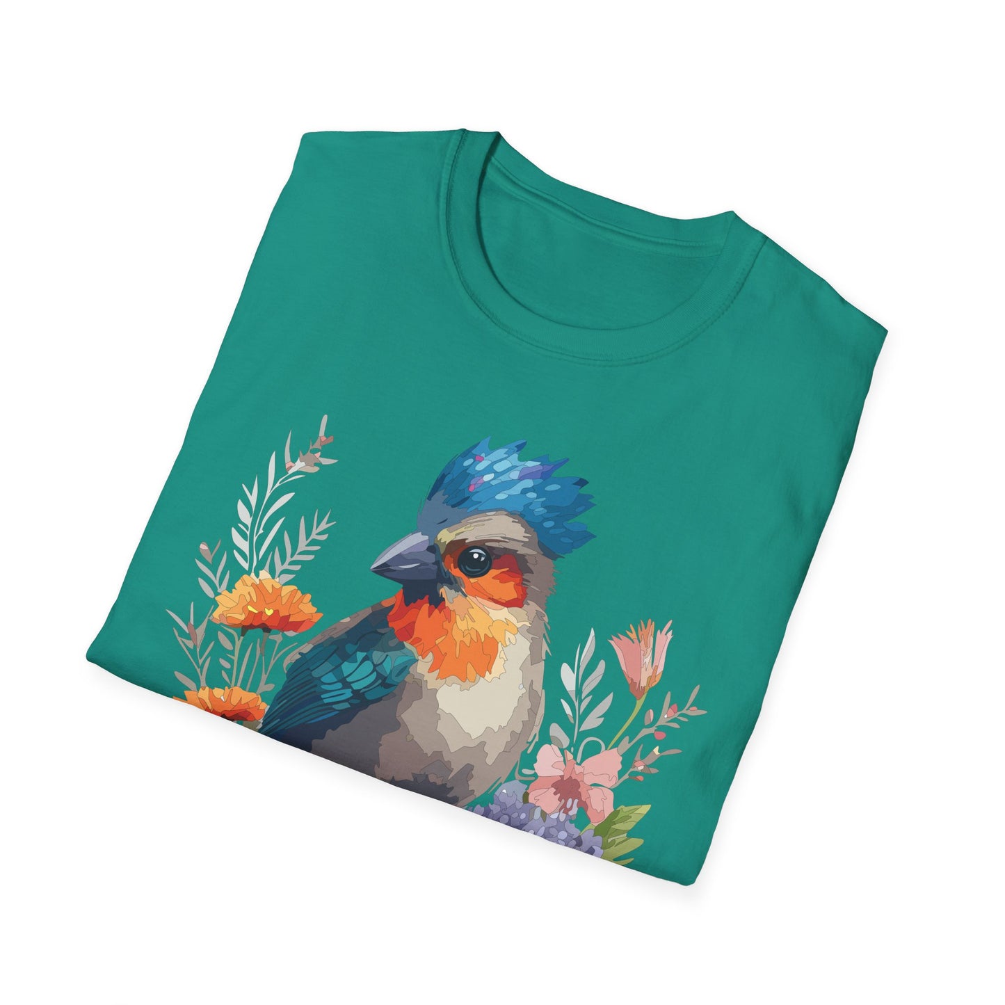 Bird T-Shirt, Floral Bird T Shirt, Shirt with Bird, Shirt with Animal