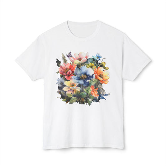 Floral T-Shirt, Vintage Flowers Tee, Floral Tees, Floral Art Design Shirt, Tee Shirt with Floral Art 3