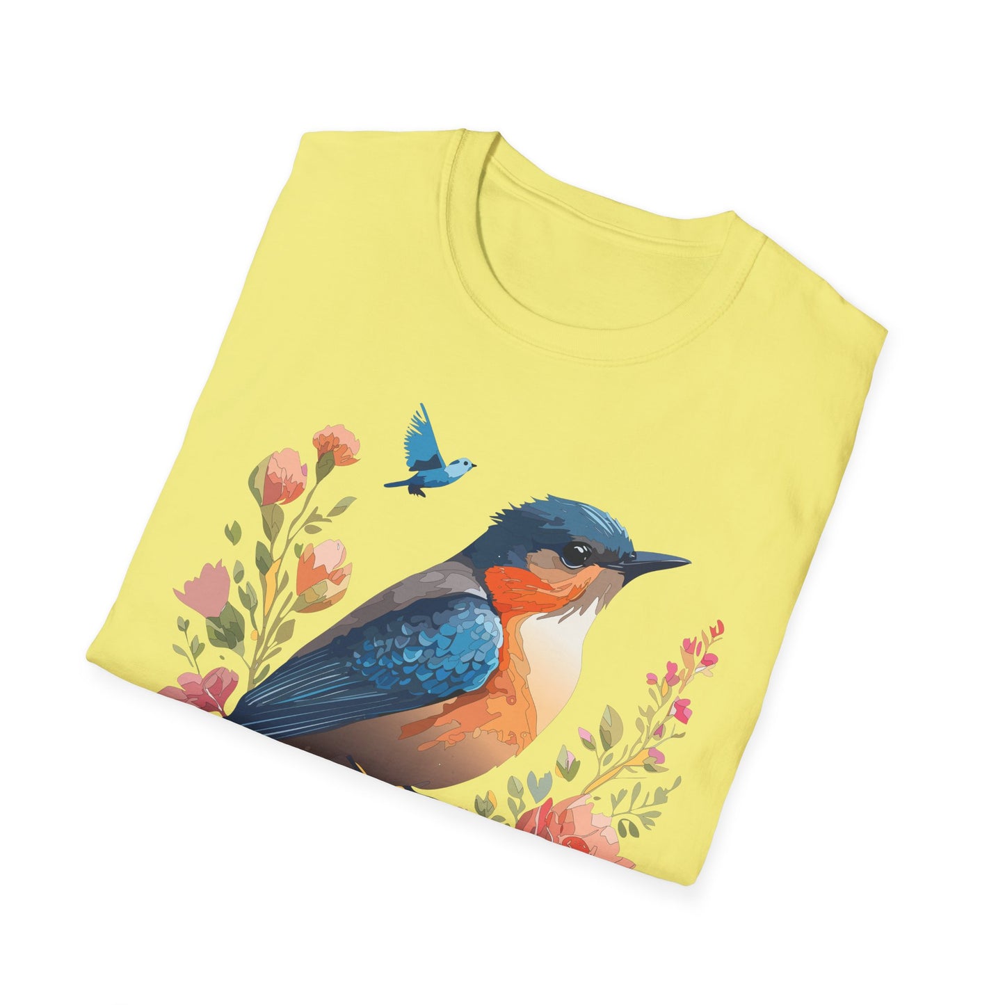 Bird T-Shirt, Floral Bird T Shirt, Shirt with Bird, Shirt with Animal