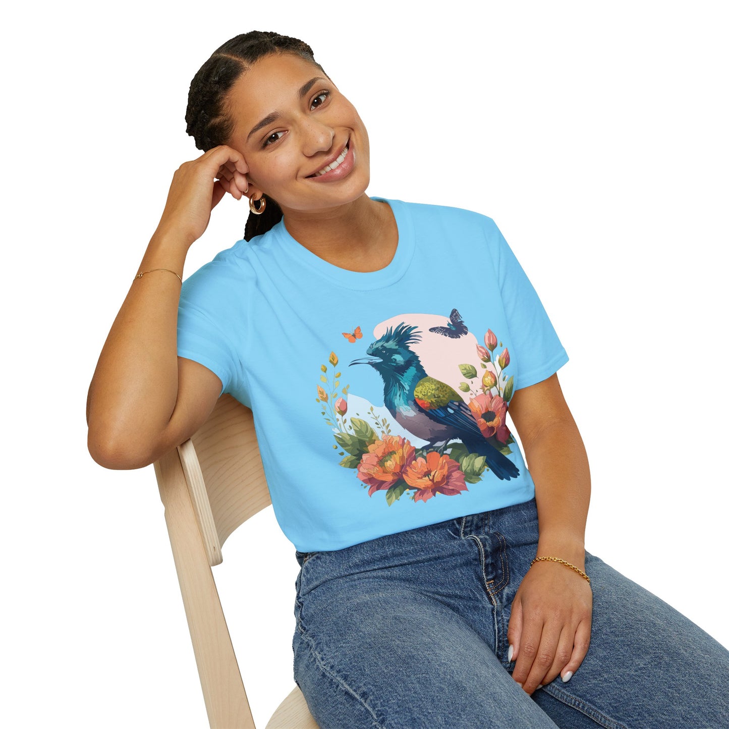 Bird T-Shirt, Floral Bird T Shirt, Shirt with Bird, Shirt with Animal