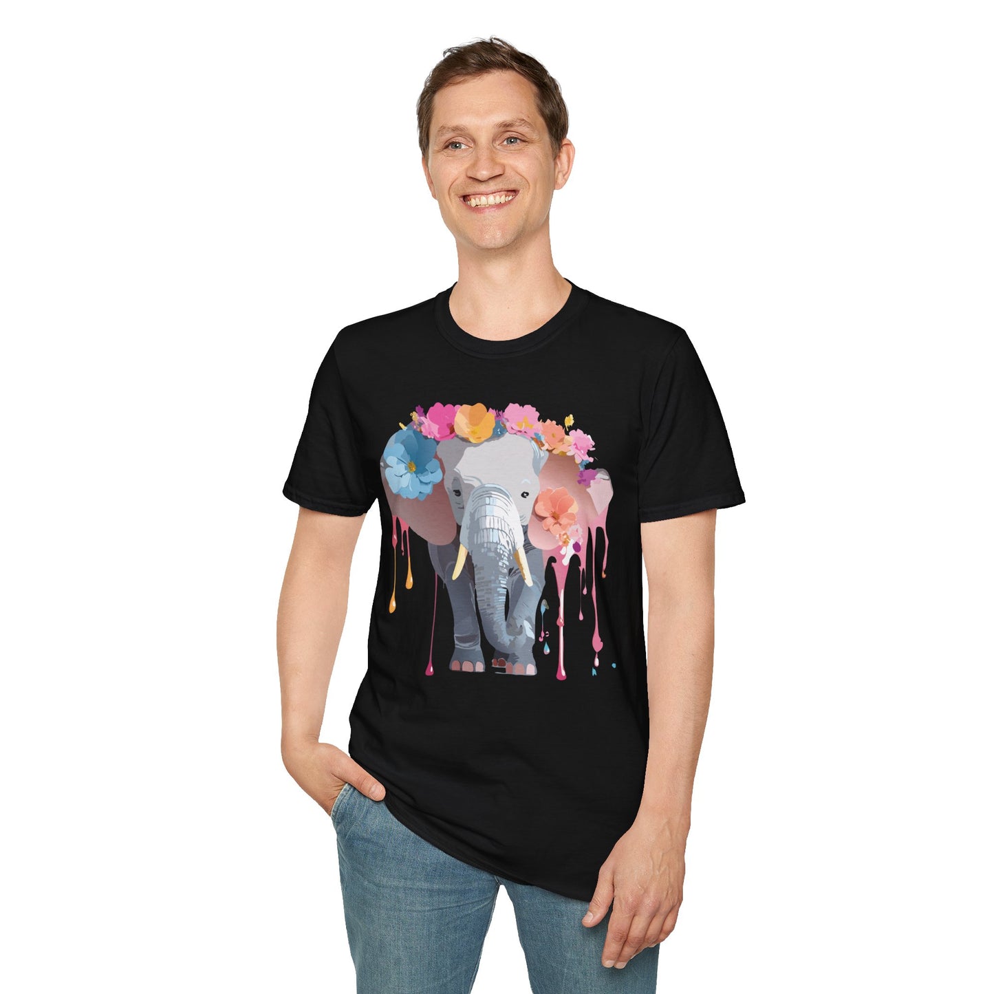 Elephant Shirt, T Shirt with Elephant, Elephant on T Shirt, T Shirt with Animation, Animals Tee Shirt