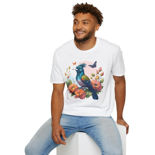 Bird T-Shirt, Floral Bird T Shirt, Shirt with Bird, Shirt with Animal