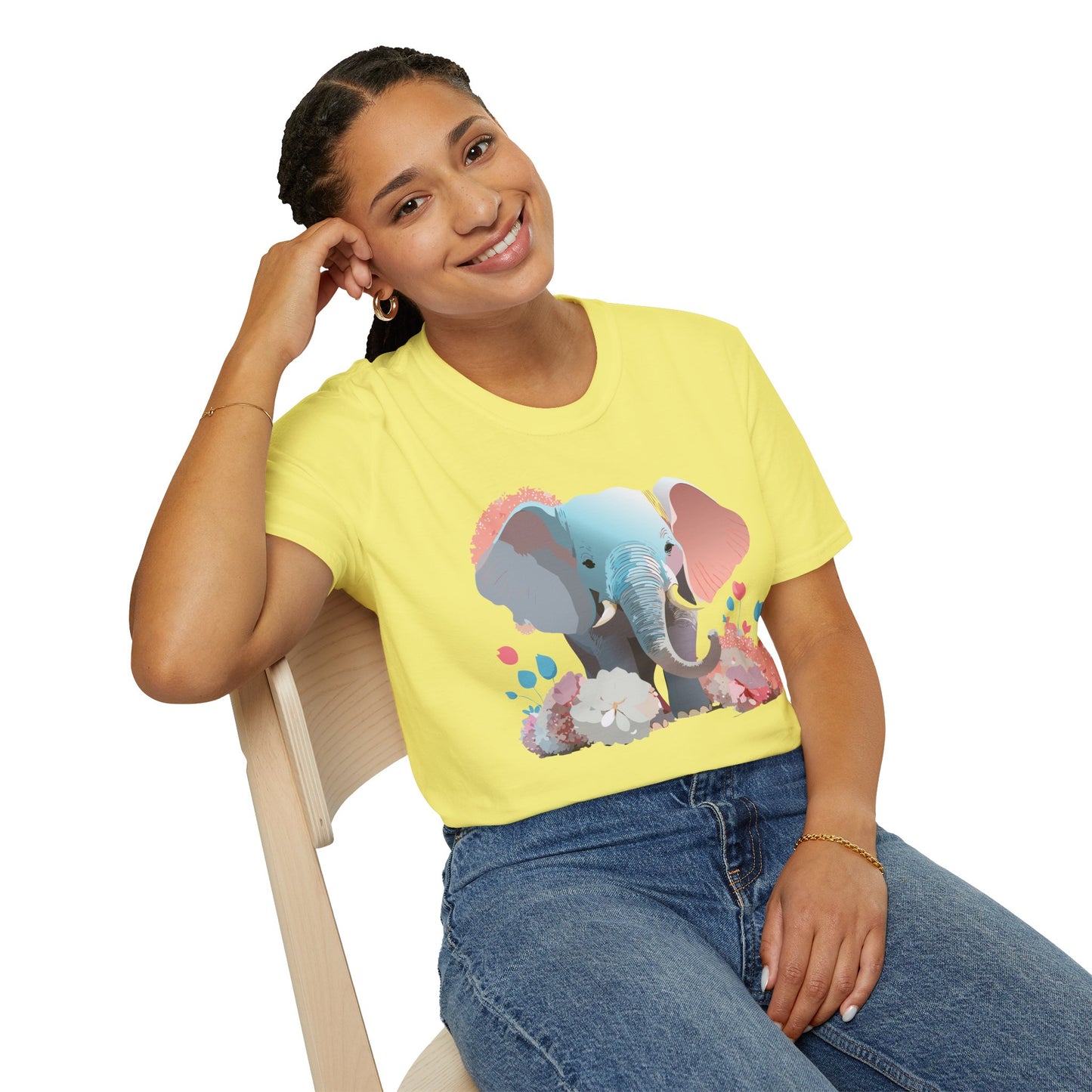 Elephant Shirt, T Shirt with Elephant, Elephant on T Shirt, T Shirt with Animation, Animals Tee Shirt