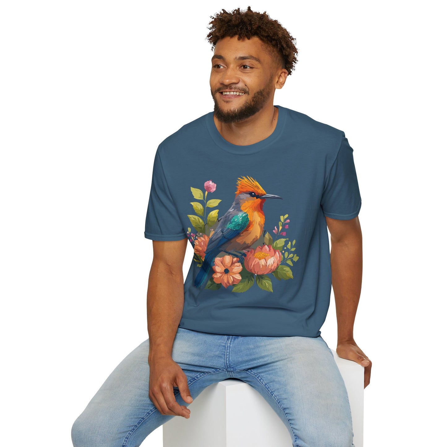 Bird T-Shirt, Floral Bird T Shirt, Shirt with Bird, Shirt with Animal