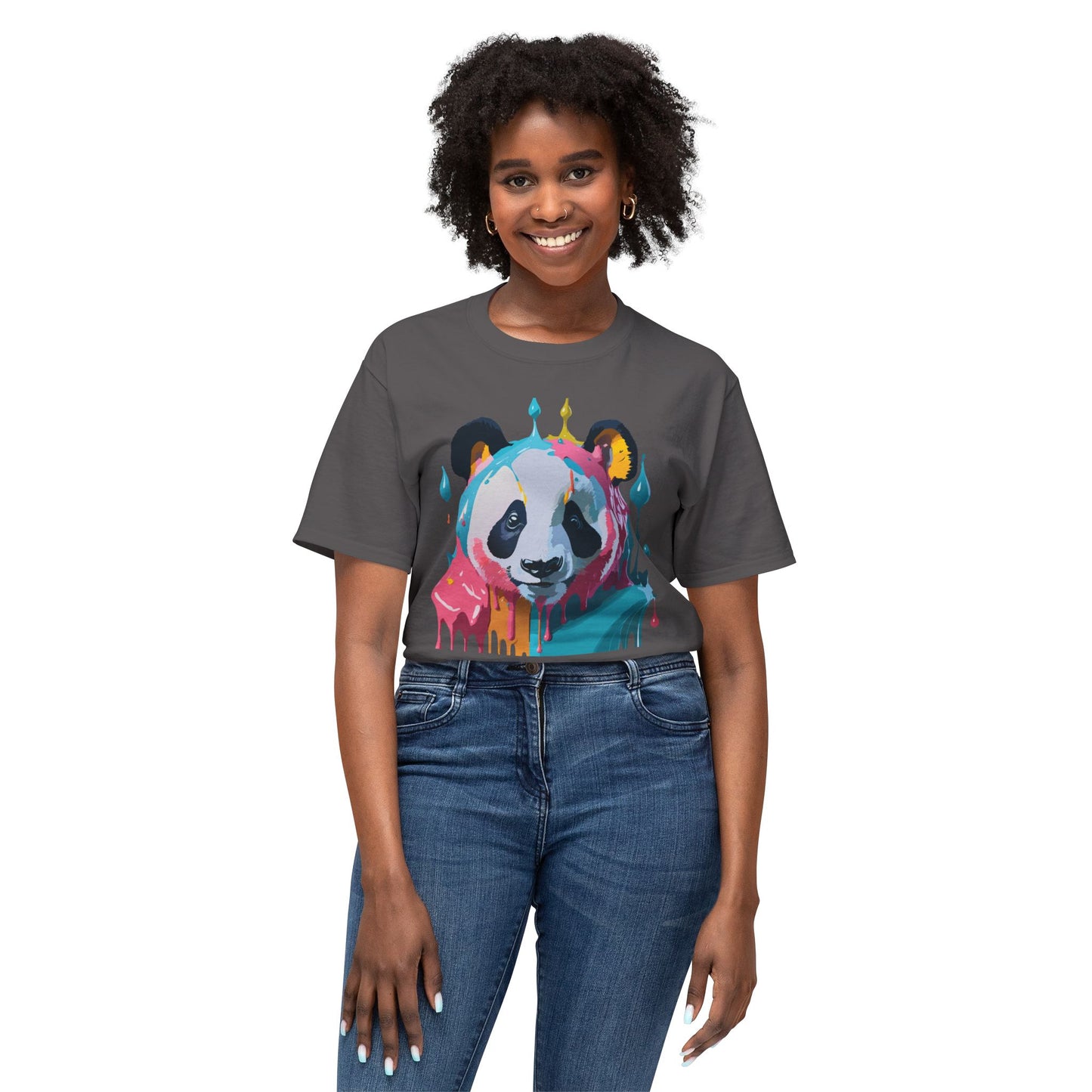 Panda T-Shirt, Vintage Panda Tee, Floral Tees, Panda Art Design Shirt, Tee Shirt with Panda Art 5