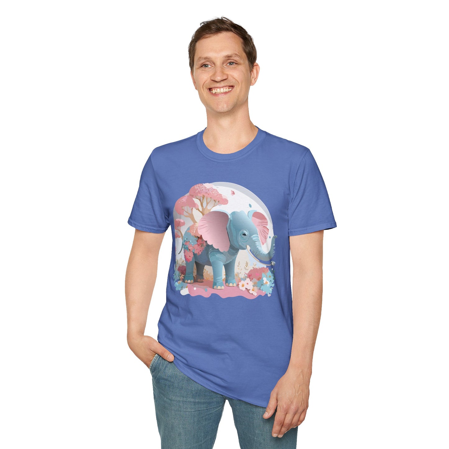 Elephant Shirt, T Shirt with Elephant, Elephant on T Shirt, T Shirt with Animation, Animals Tee Shirt