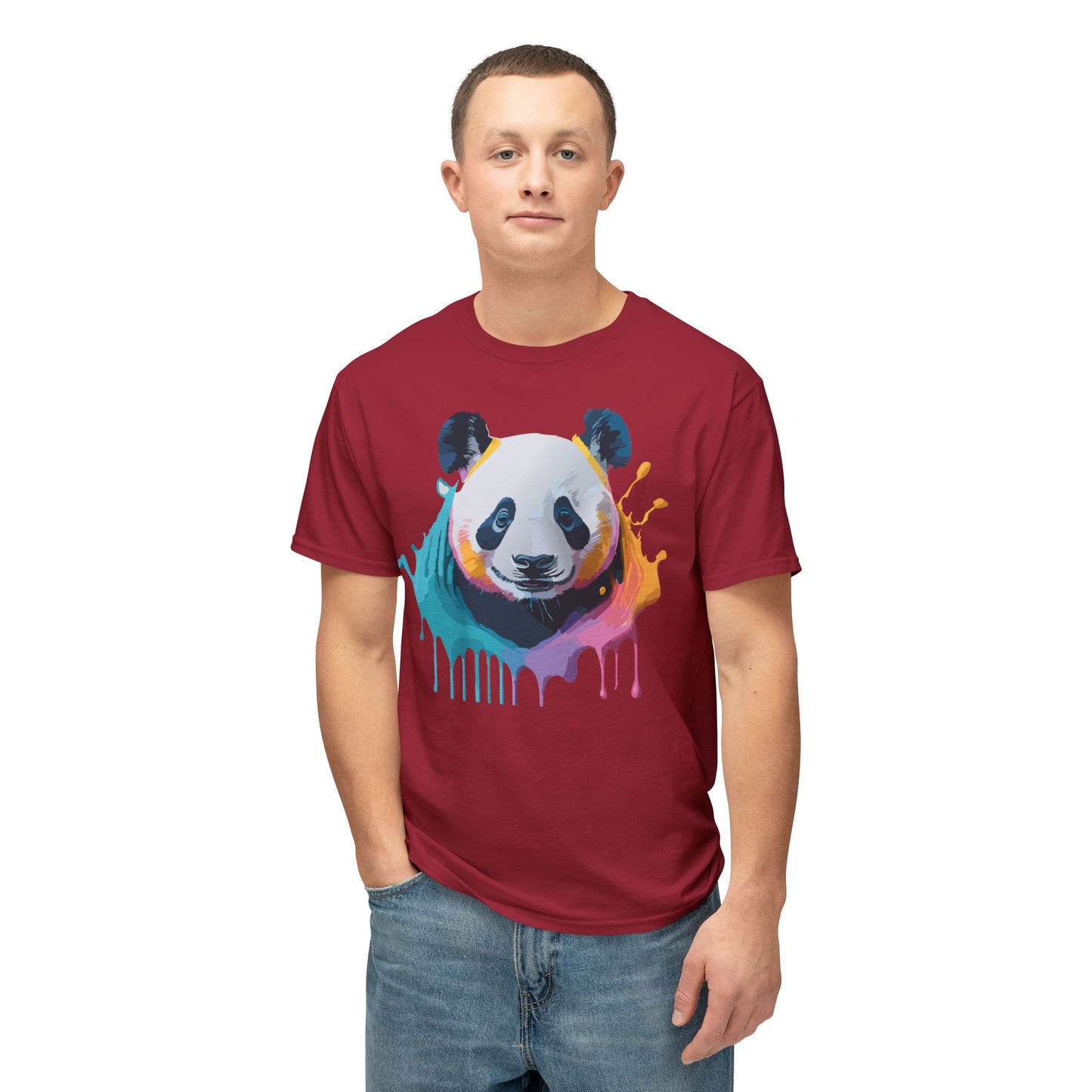 Panda T-Shirt, Vintage Panda Tee, Floral Tees, Panda Art Design Shirt, Tee Shirt with Panda Art 1