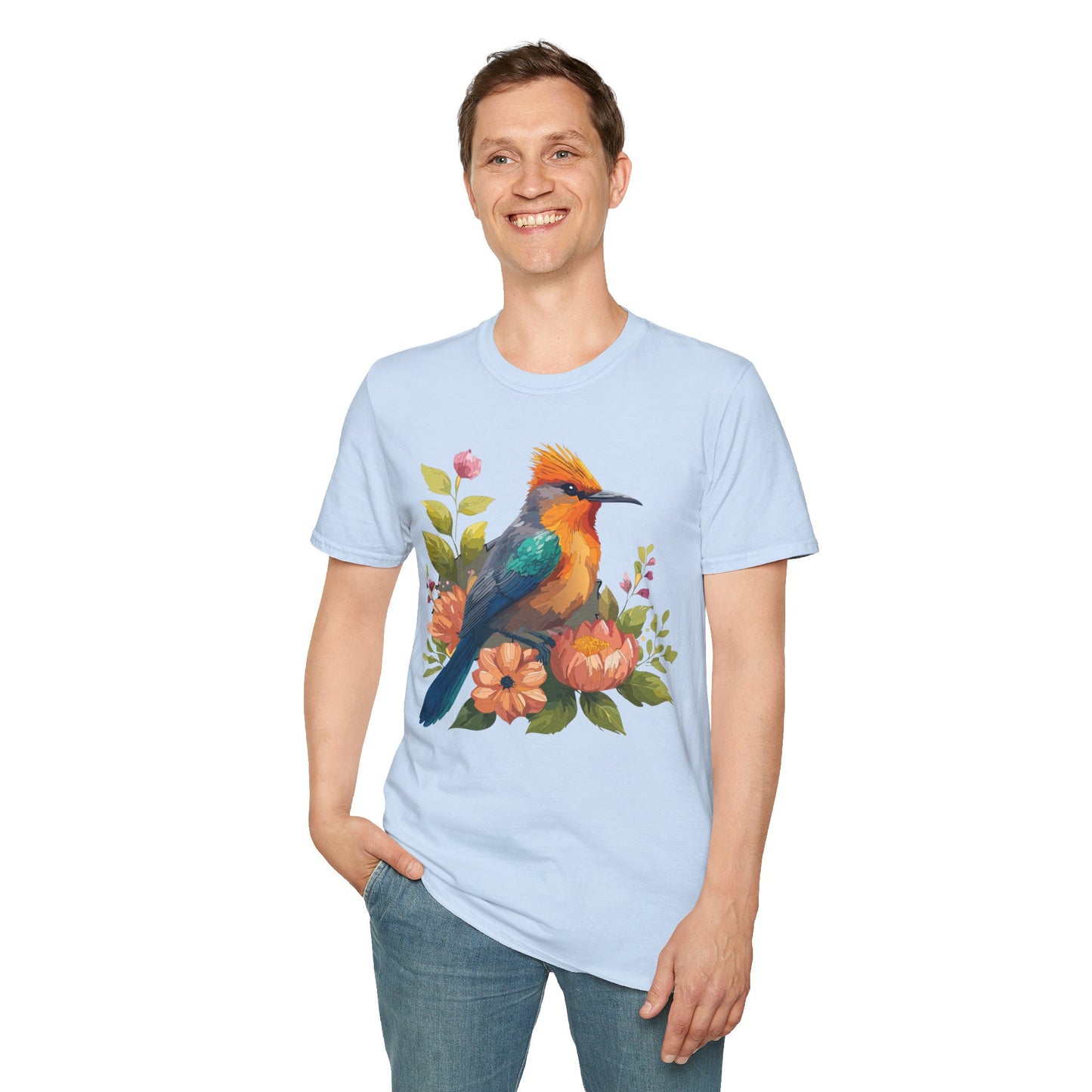 Bird T-Shirt, Floral Bird T Shirt, Shirt with Bird, Shirt with Animal