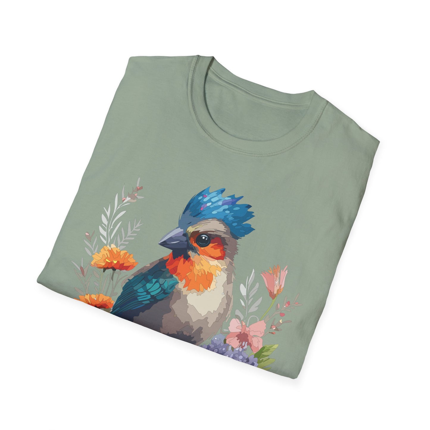 Bird T-Shirt, Floral Bird T Shirt, Shirt with Bird, Shirt with Animal