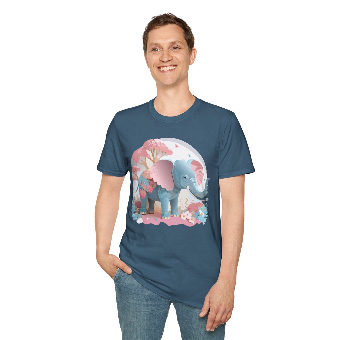Elephant Shirt, T Shirt with Elephant, Elephant on T Shirt, T Shirt with Animation, Animals Tee Shirt