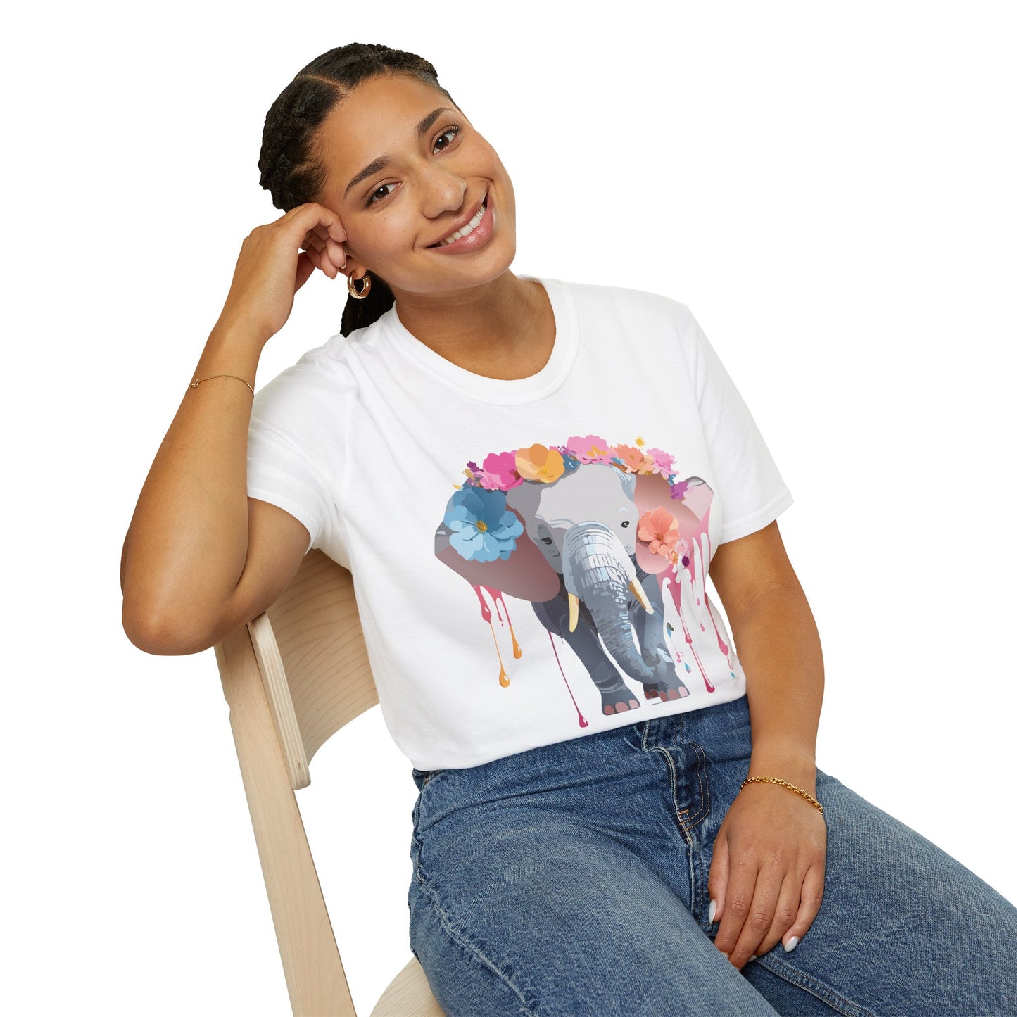 Elephant Shirt, T Shirt with Elephant, Elephant on T Shirt, T Shirt with Animation, Animals Tee Shirt