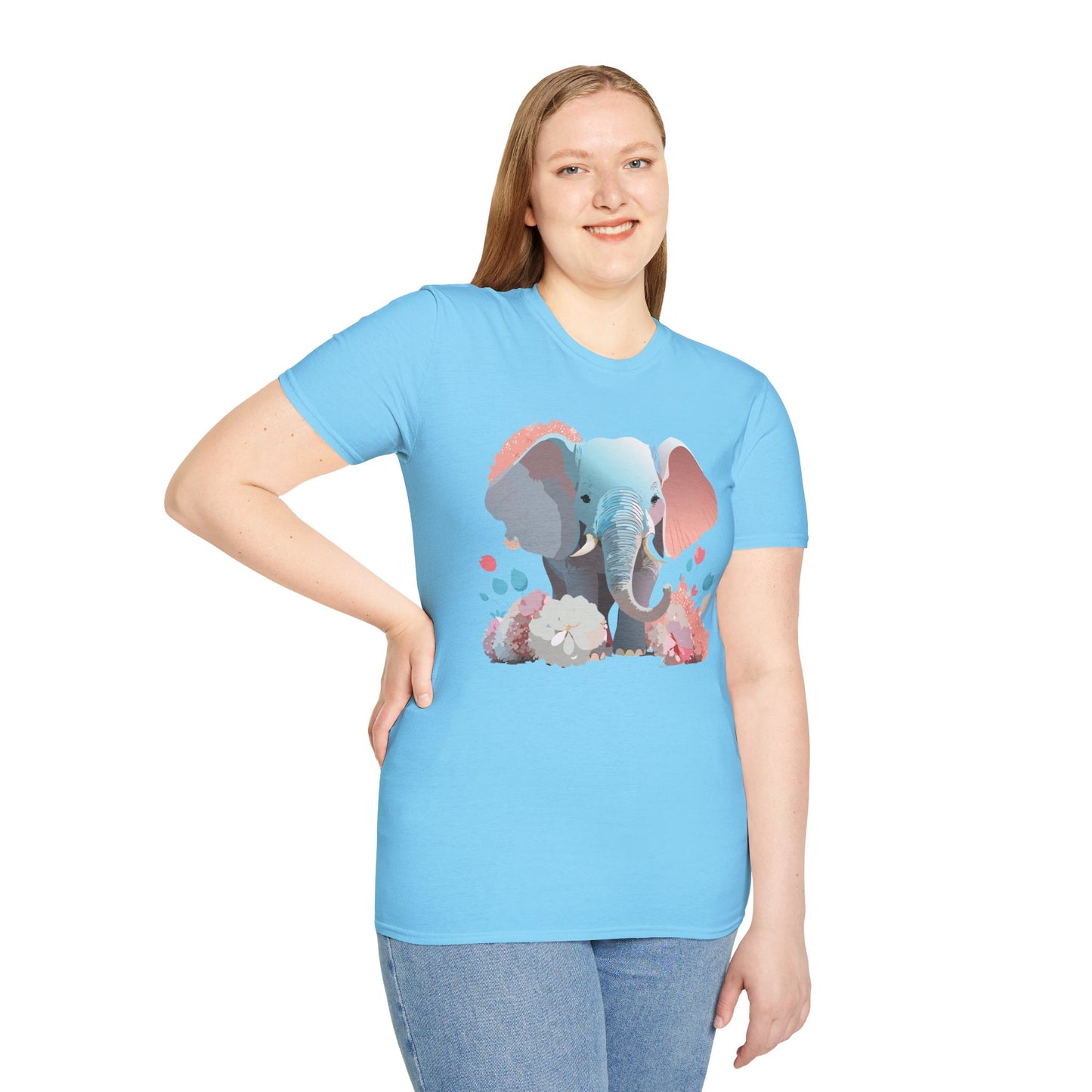 Elephant Shirt, T Shirt with Elephant, Elephant on T Shirt, T Shirt with Animation, Animals Tee Shirt