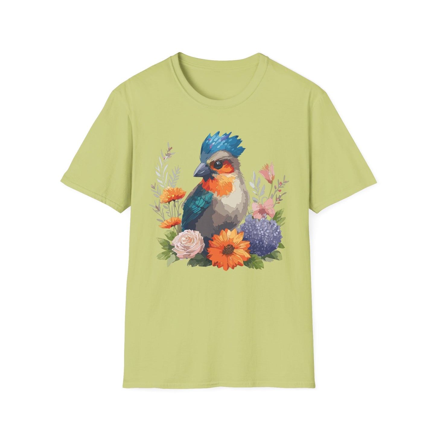 Bird T-Shirt, Floral Bird T Shirt, Shirt with Bird, Shirt with Animal