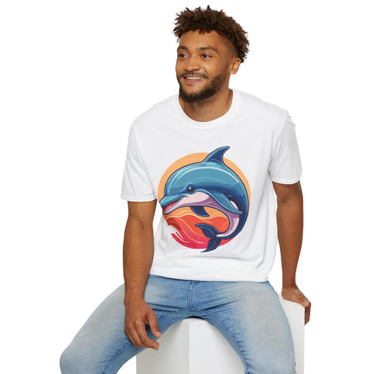 Unisex Dolphin Shirt Gildan Softstyle 64000 Tee 100 Percent Ring Spun Cotton Breathable Comfort