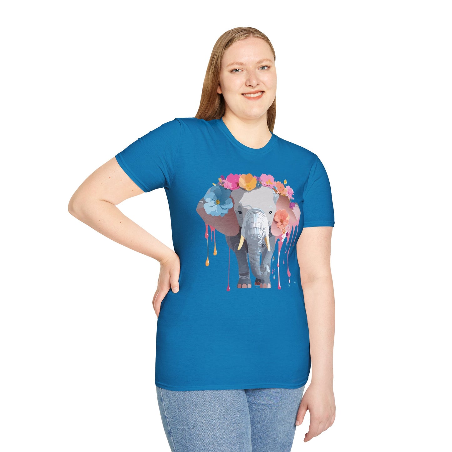 Elephant Shirt, T Shirt with Elephant, Elephant on T Shirt, T Shirt with Animation, Animals Tee Shirt