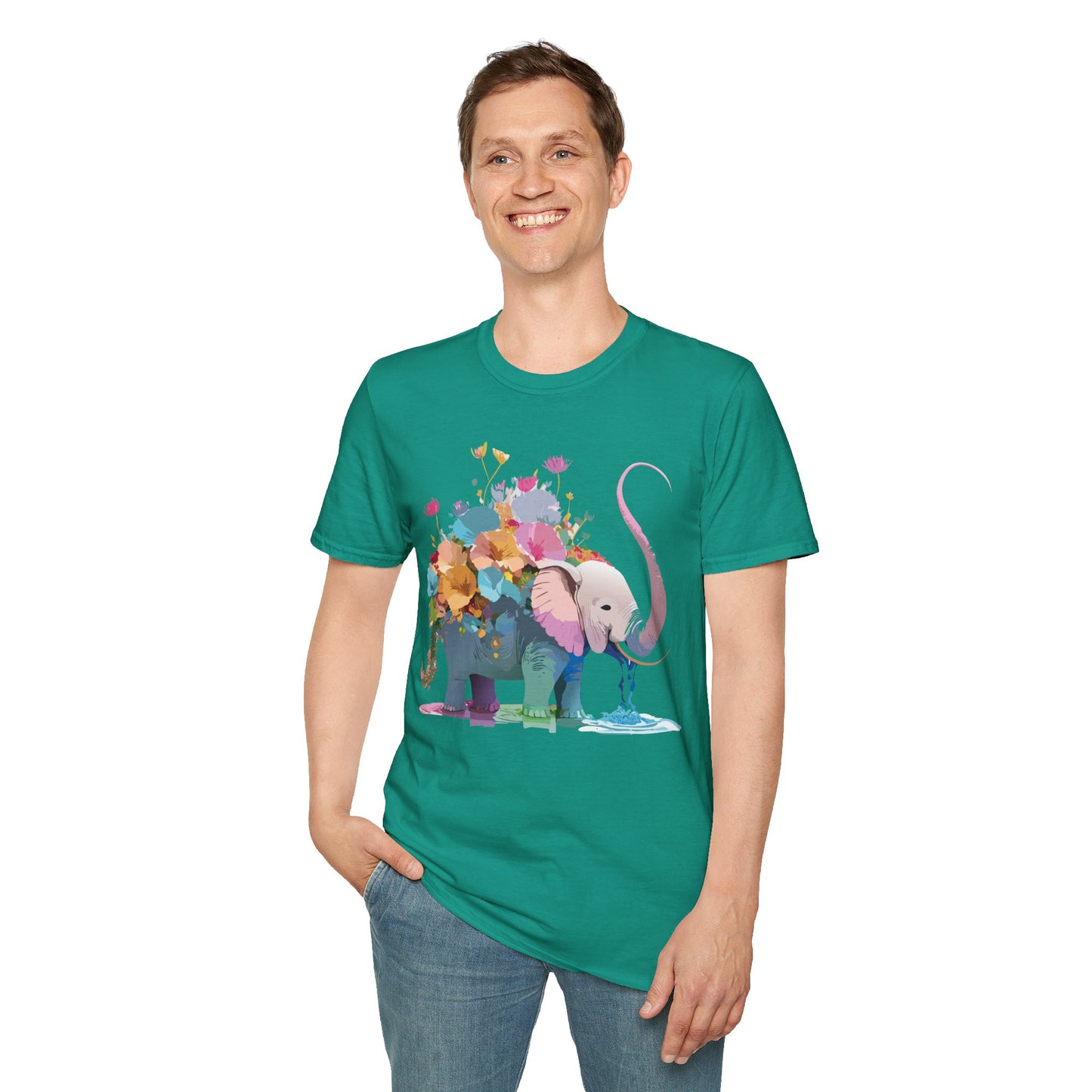 Elephant Shirt, T Shirt with Elephant, Elephant on T Shirt, T Shirt with Animation, Animals Tee Shirt