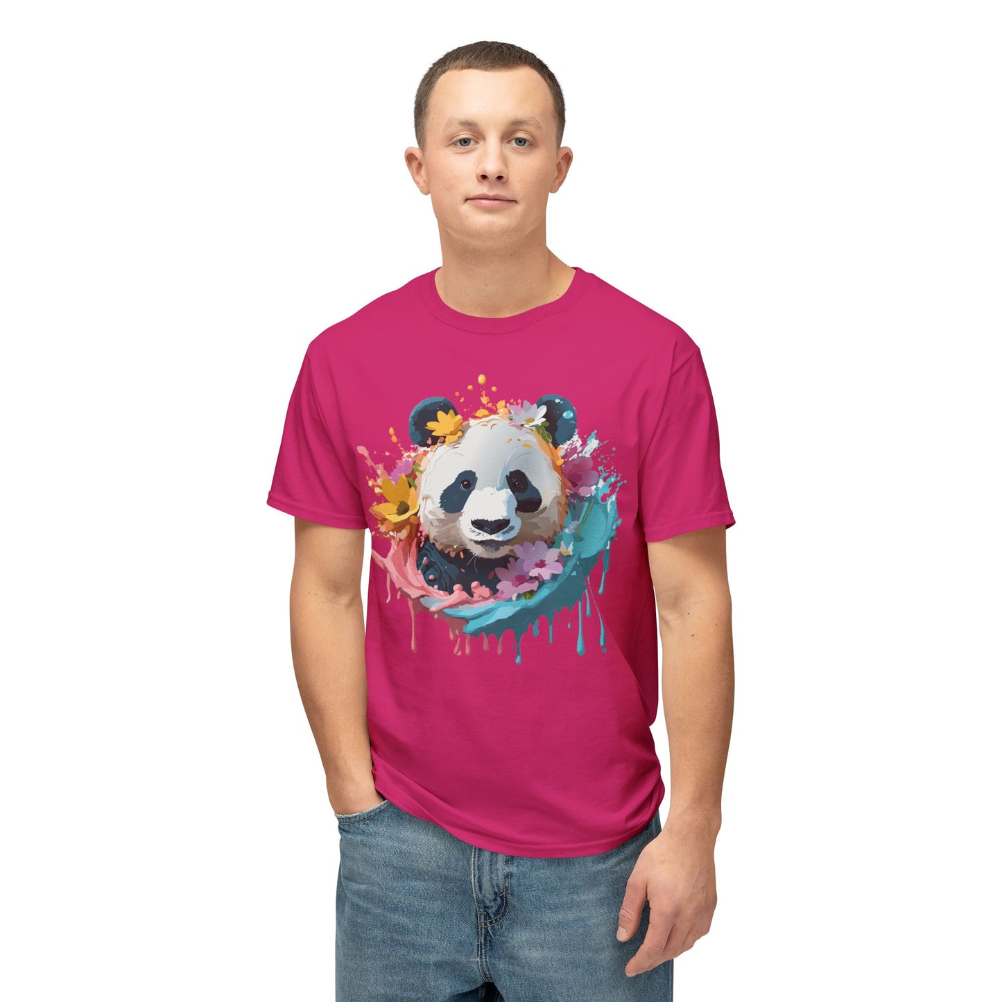 Panda T-Shirt, Vintage Panda Tee, Floral Tees, Panda Art Design Shirt, Tee Shirt with Panda Art 8