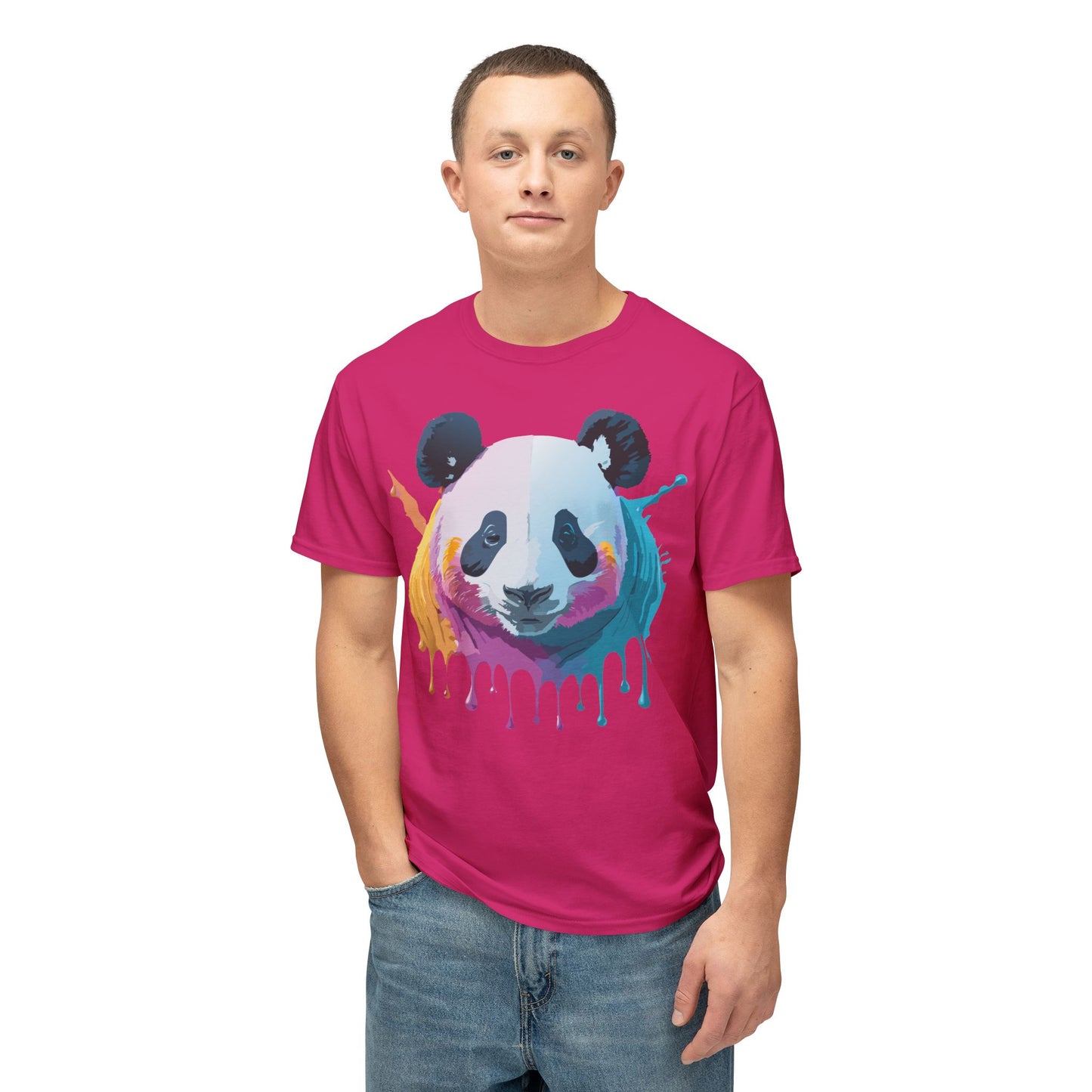 Panda T-Shirt, Vintage Panda Tee, Floral Tees, Panda Art Design Shirt, Tee Shirt with Panda Art 2