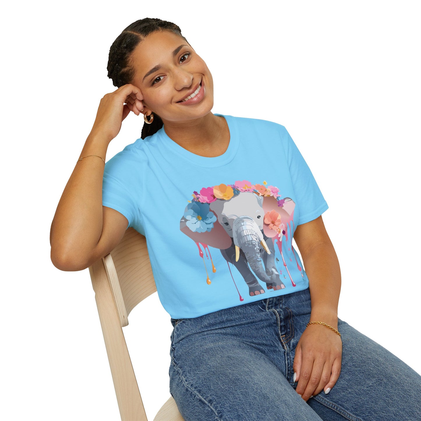 Elephant Shirt, T Shirt with Elephant, Elephant on T Shirt, T Shirt with Animation, Animals Tee Shirt