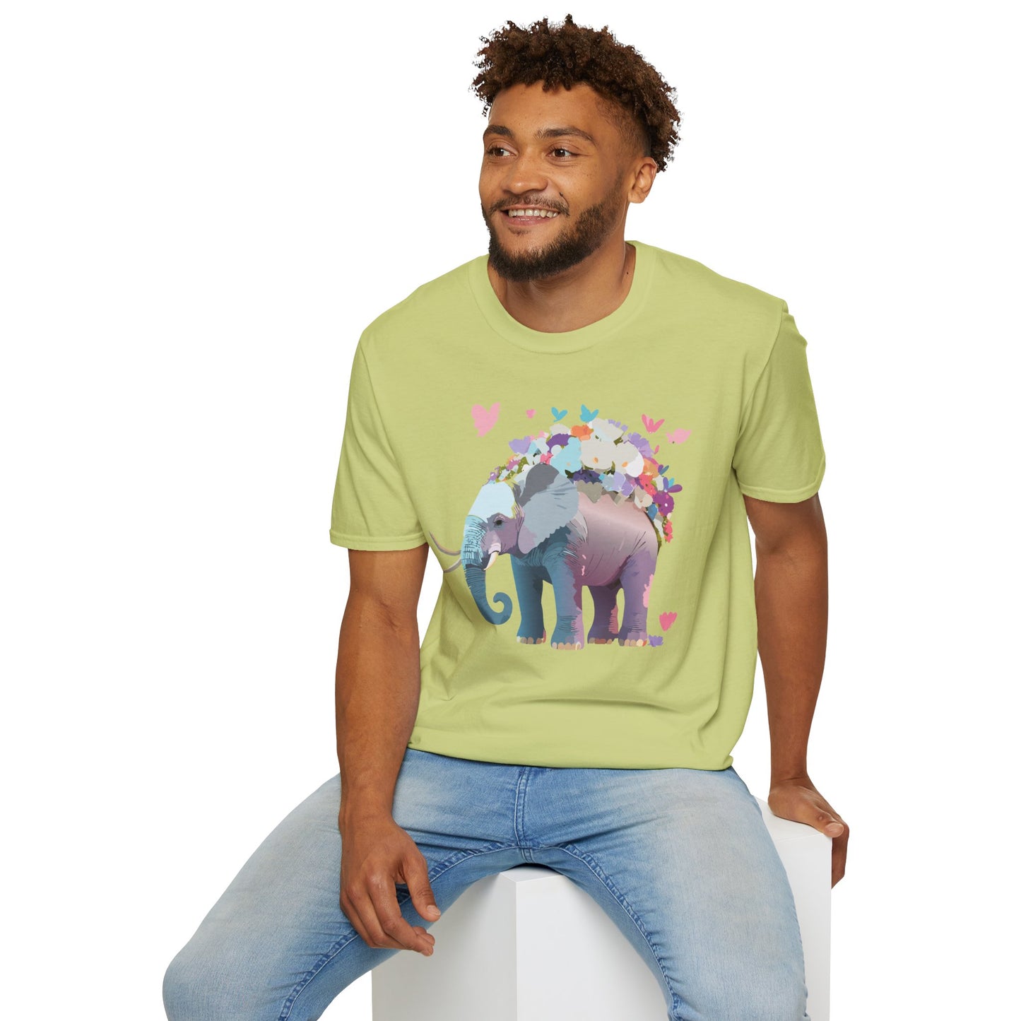Elephant Shirt, T Shirt with Elephant, Elephant on T Shirt, T Shirt with Animation, Animals Tee Shirt
