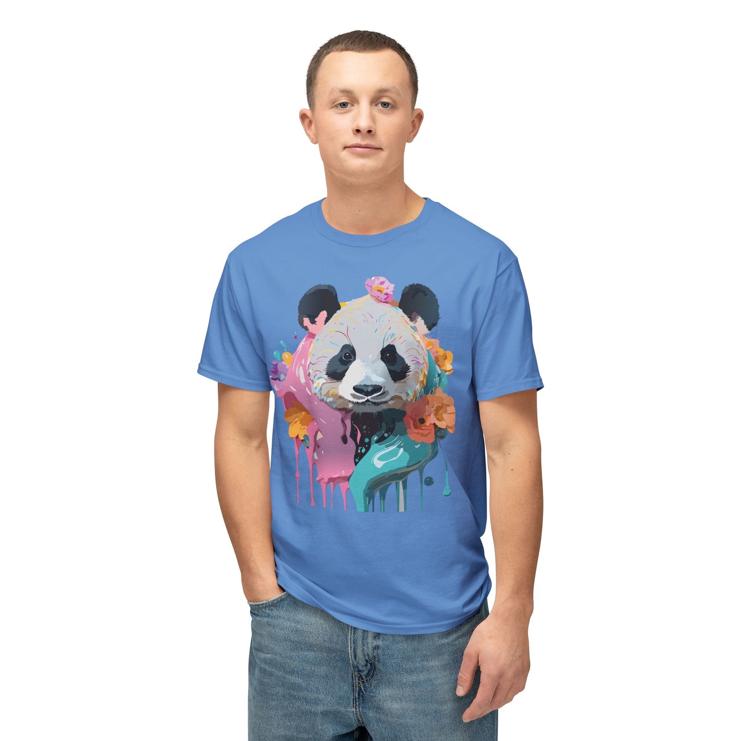 Panda T-Shirt, Vintage Panda Tee, Floral Tees, Panda Art Design Shirt, Tee Shirt with Panda Art 9