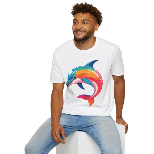 Dolphin Shirt For Unisex 100 Percent Ring Spun Cotton Gildan Softstyle 64000 Short Sleeve Tee