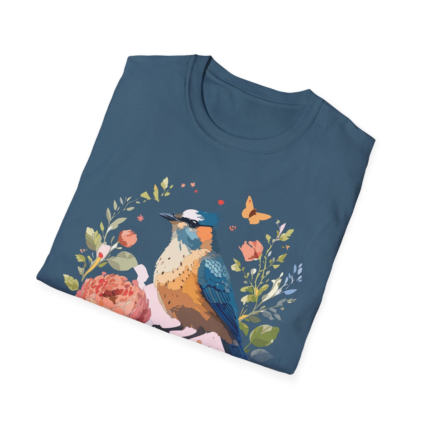 Bird T-Shirt, Floral Bird T Shirt, Shirt with Bird, Shirt with Animal