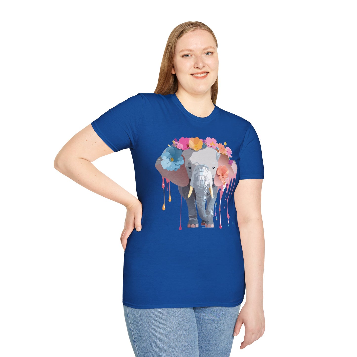 Elephant Shirt, T Shirt with Elephant, Elephant on T Shirt, T Shirt with Animation, Animals Tee Shirt