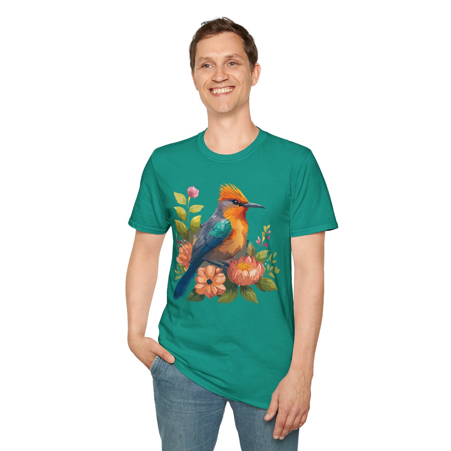 Bird T-Shirt, Floral Bird T Shirt, Shirt with Bird, Shirt with Animal