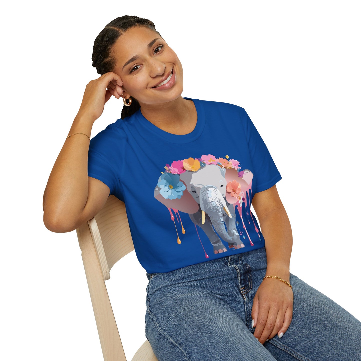 Elephant Shirt, T Shirt with Elephant, Elephant on T Shirt, T Shirt with Animation, Animals Tee Shirt