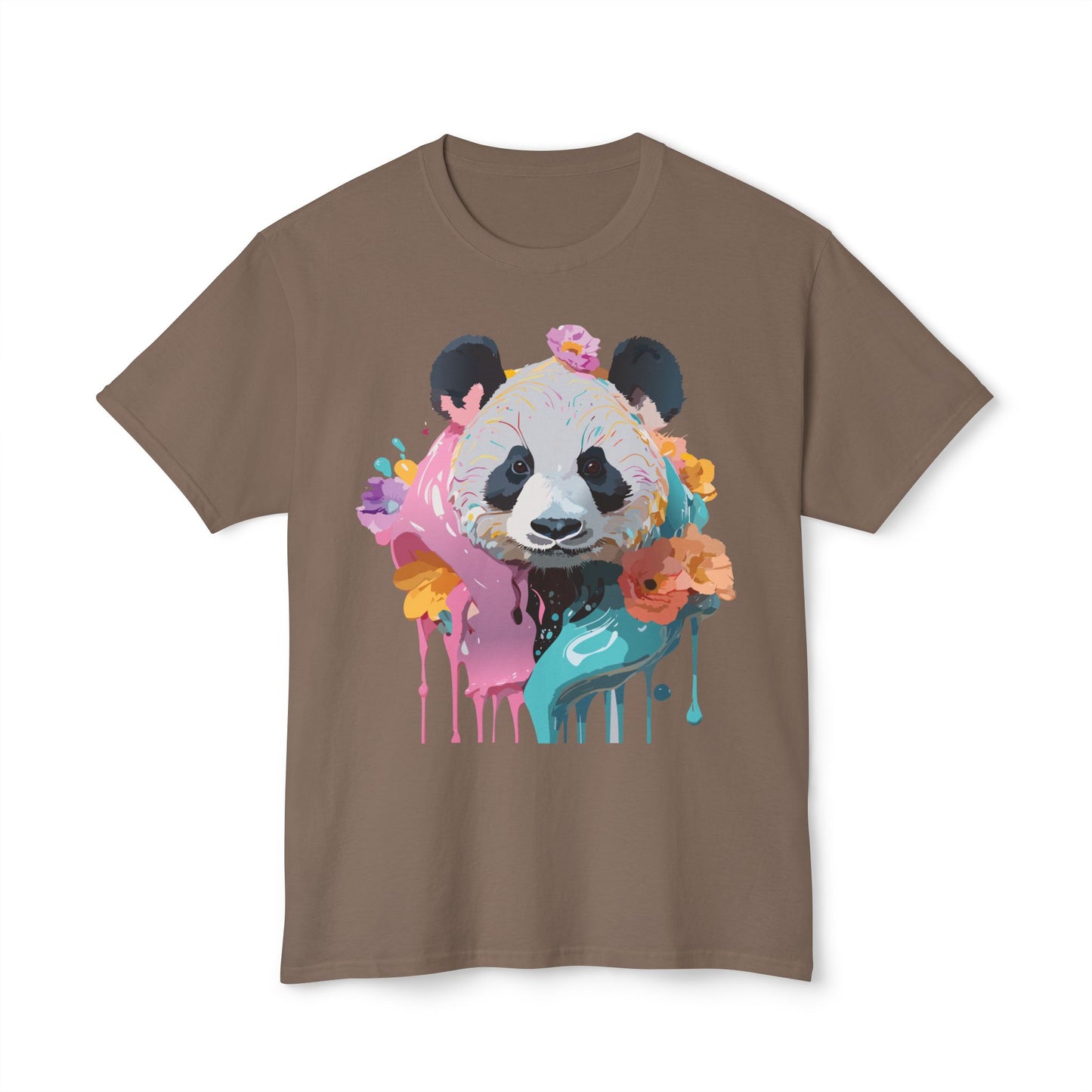 Panda T-Shirt, Vintage Panda Tee, Floral Tees, Panda Art Design Shirt, Tee Shirt with Panda Art 9