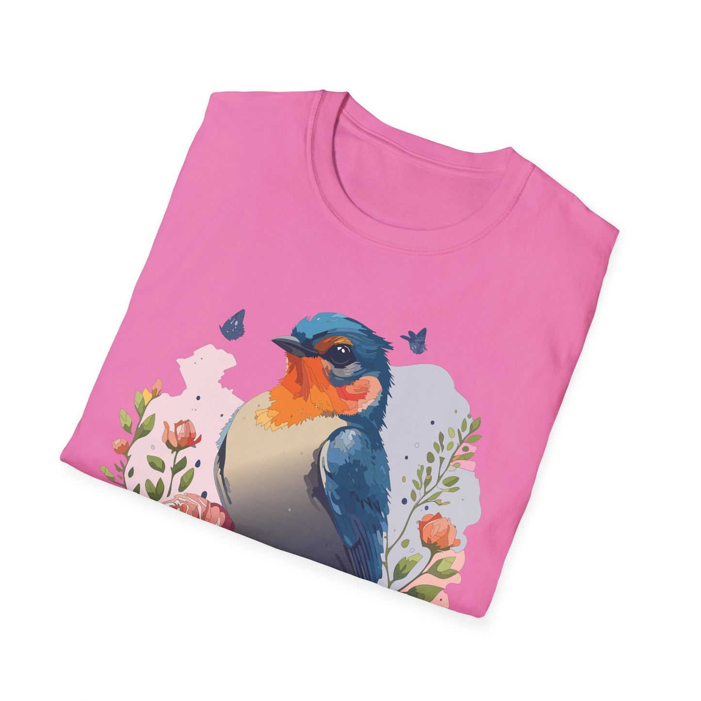 Bird T-Shirt, Floral Bird T Shirt, Shirt with Bird, Shirt with Animal