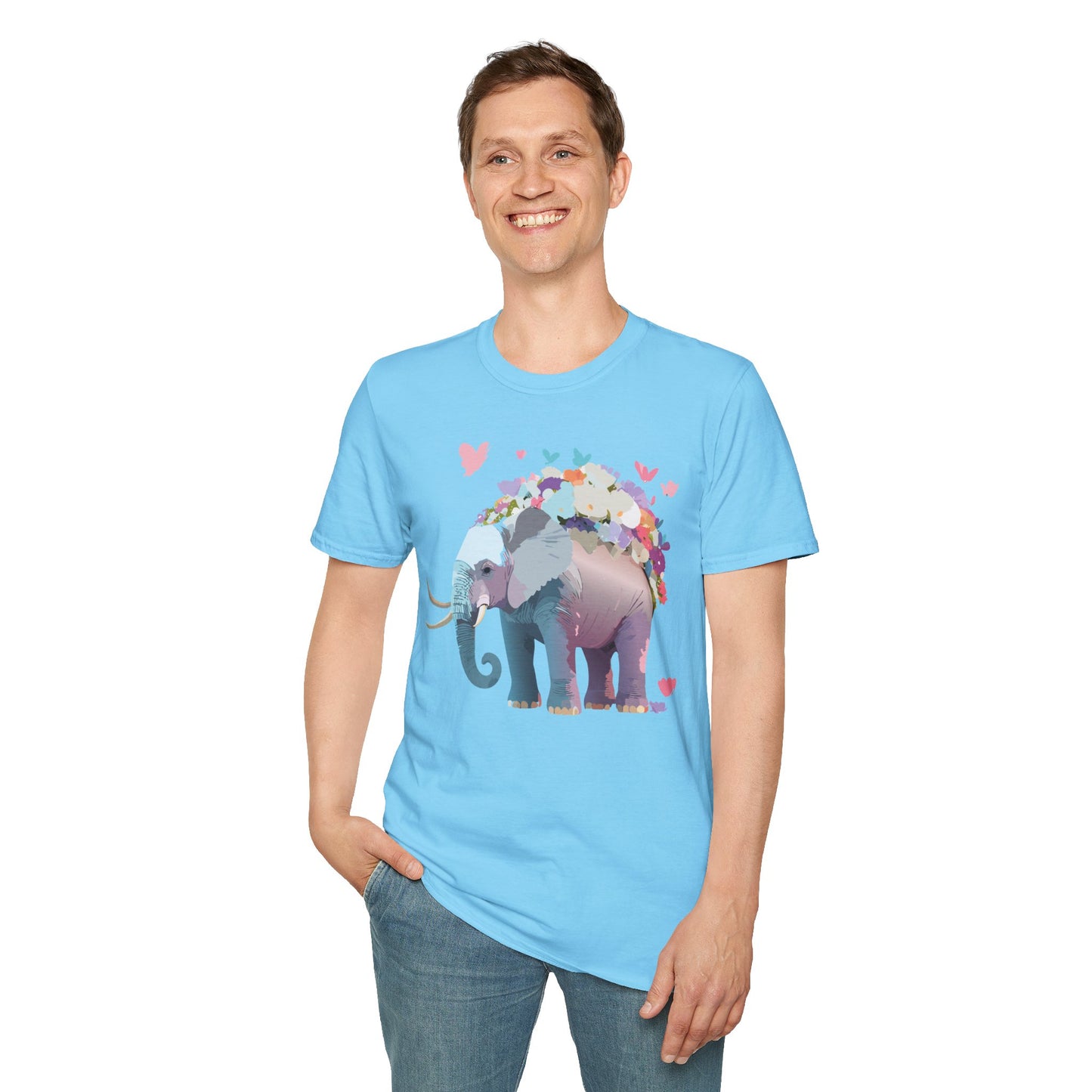 Elephant Shirt, T Shirt with Elephant, Elephant on T Shirt, T Shirt with Animation, Animals Tee Shirt