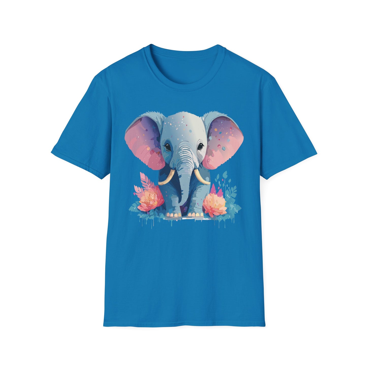Elephant Shirt, T Shirt with Elephant, Elephant on T Shirt, T Shirt with Animation, Animals Tee Shirt