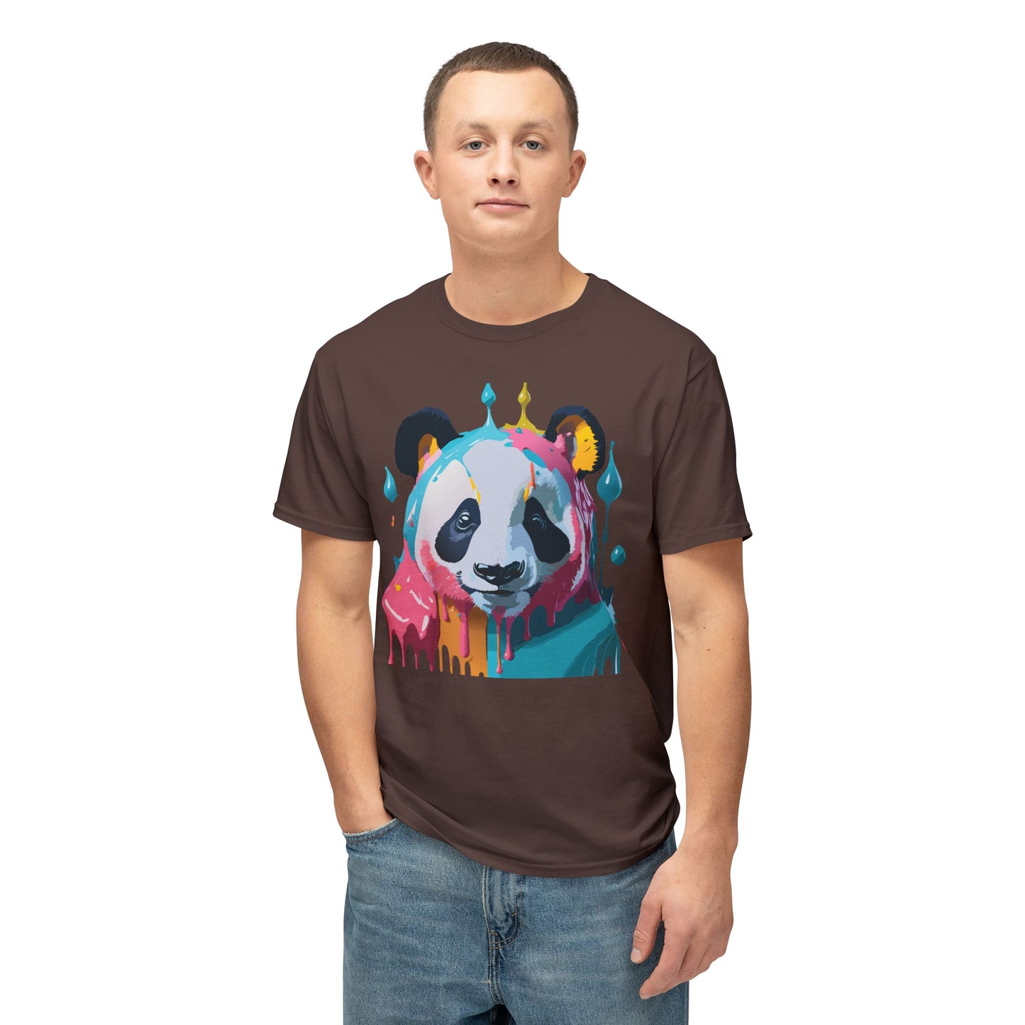 Panda T-Shirt, Vintage Panda Tee, Floral Tees, Panda Art Design Shirt, Tee Shirt with Panda Art 5
