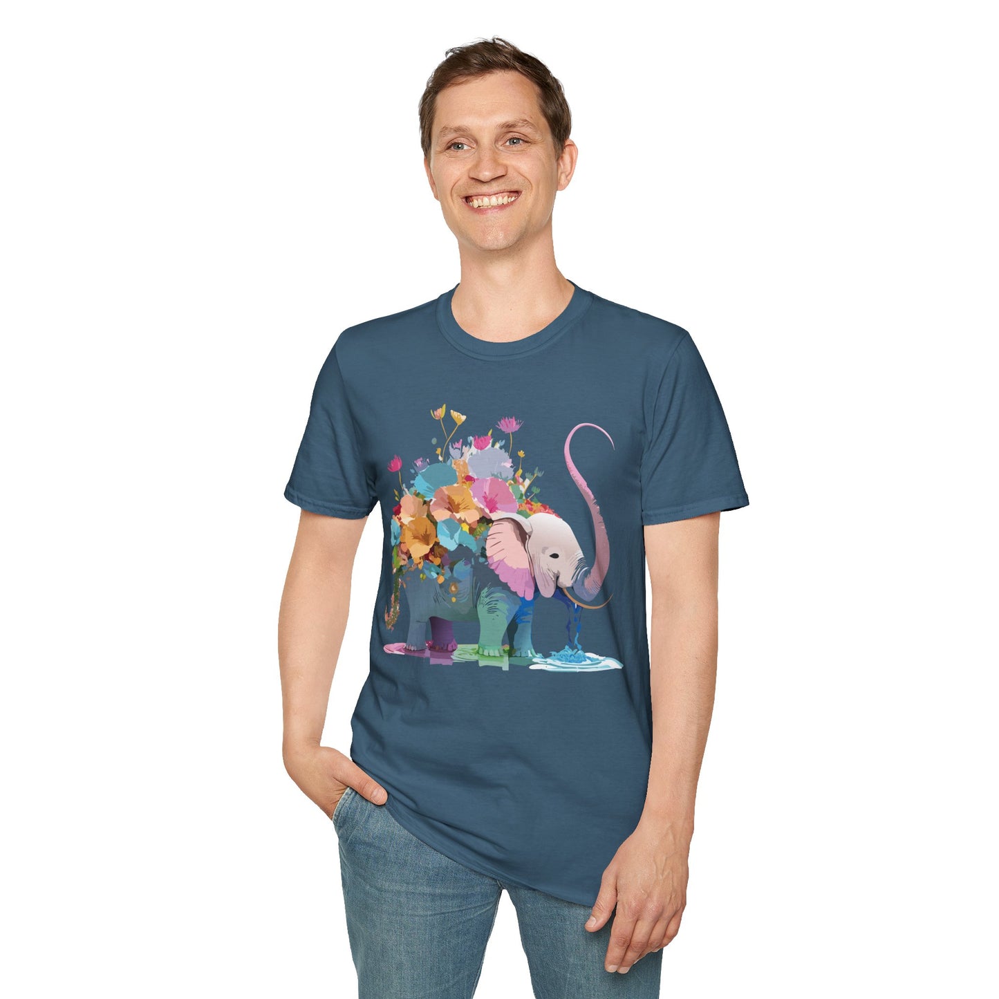 Elephant Shirt, T Shirt with Elephant, Elephant on T Shirt, T Shirt with Animation, Animals Tee Shirt