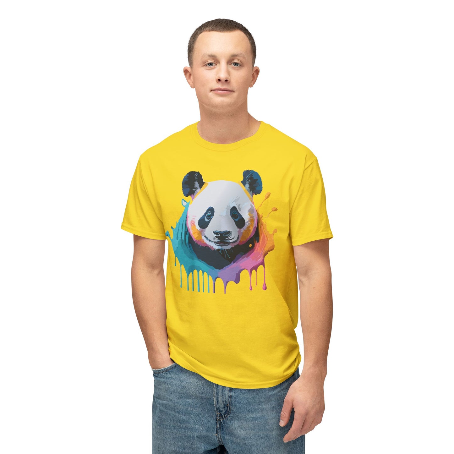 Panda T-Shirt, Vintage Panda Tee, Floral Tees, Panda Art Design Shirt, Tee Shirt with Panda Art 1