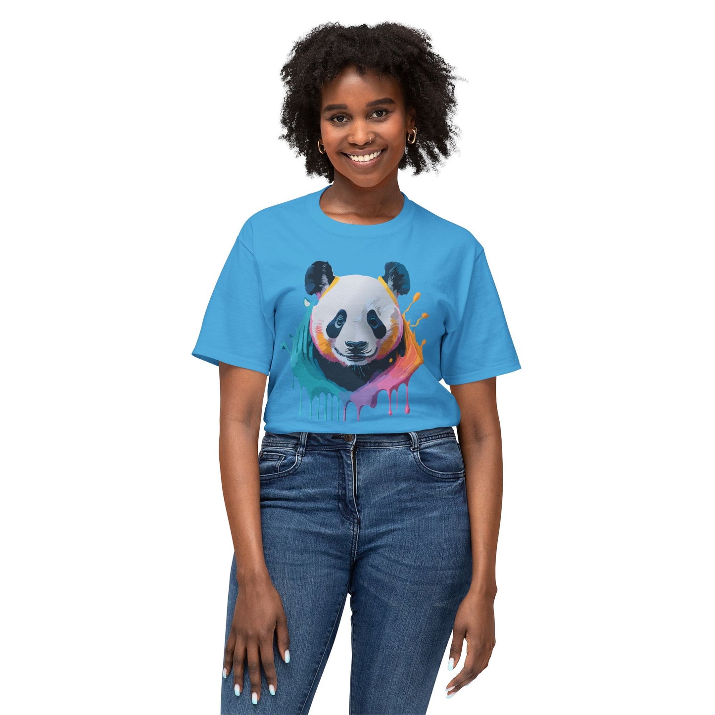 Panda T-Shirt, Vintage Panda Tee, Floral Tees, Panda Art Design Shirt, Tee Shirt with Panda Art 1