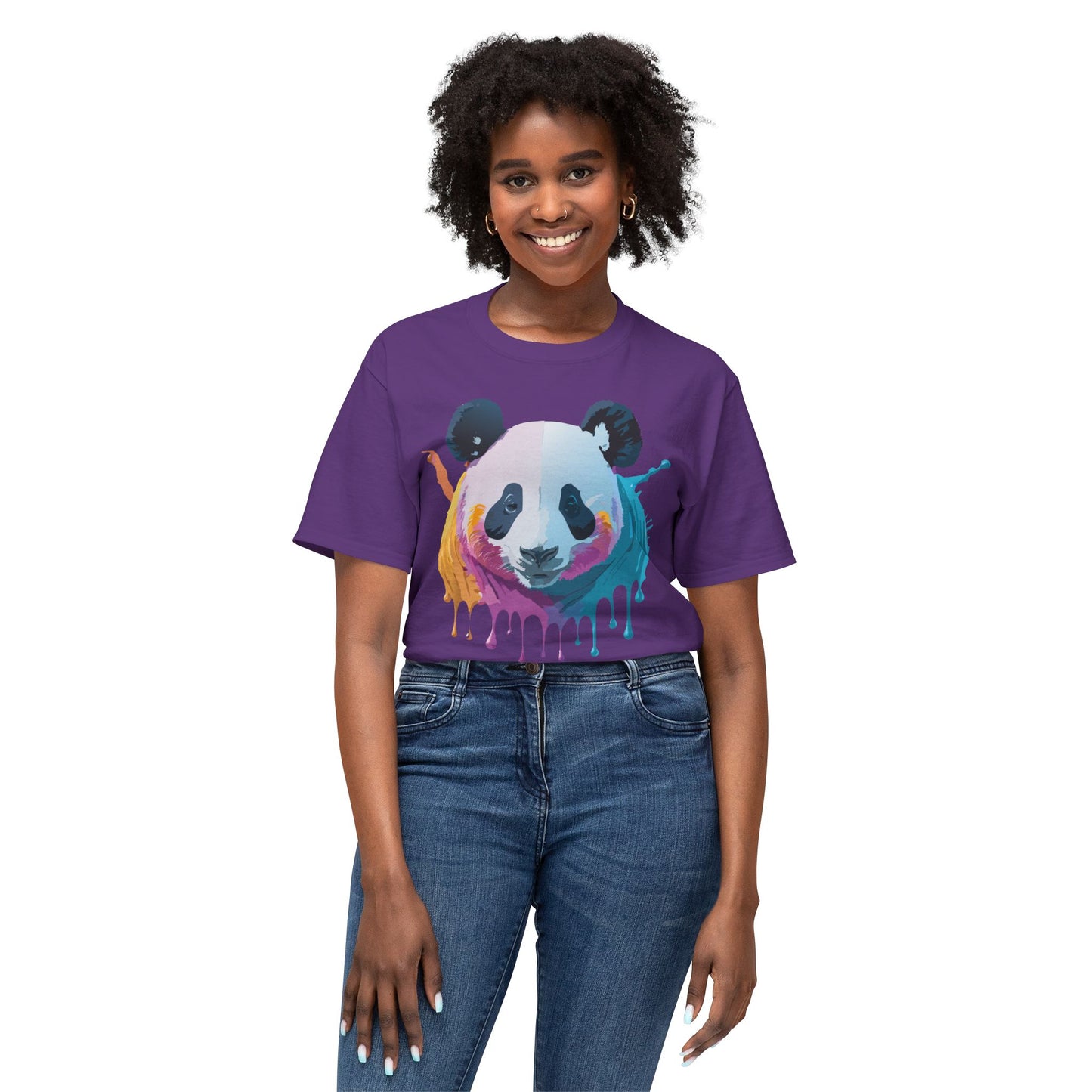 Panda T-Shirt, Vintage Panda Tee, Floral Tees, Panda Art Design Shirt, Tee Shirt with Panda Art 2