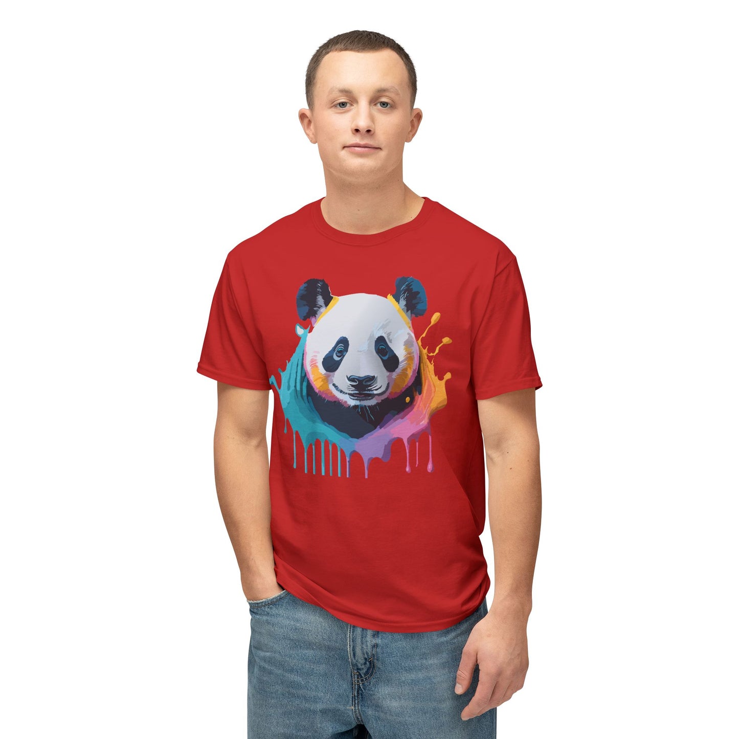 Panda T-Shirt, Vintage Panda Tee, Floral Tees, Panda Art Design Shirt, Tee Shirt with Panda Art 1