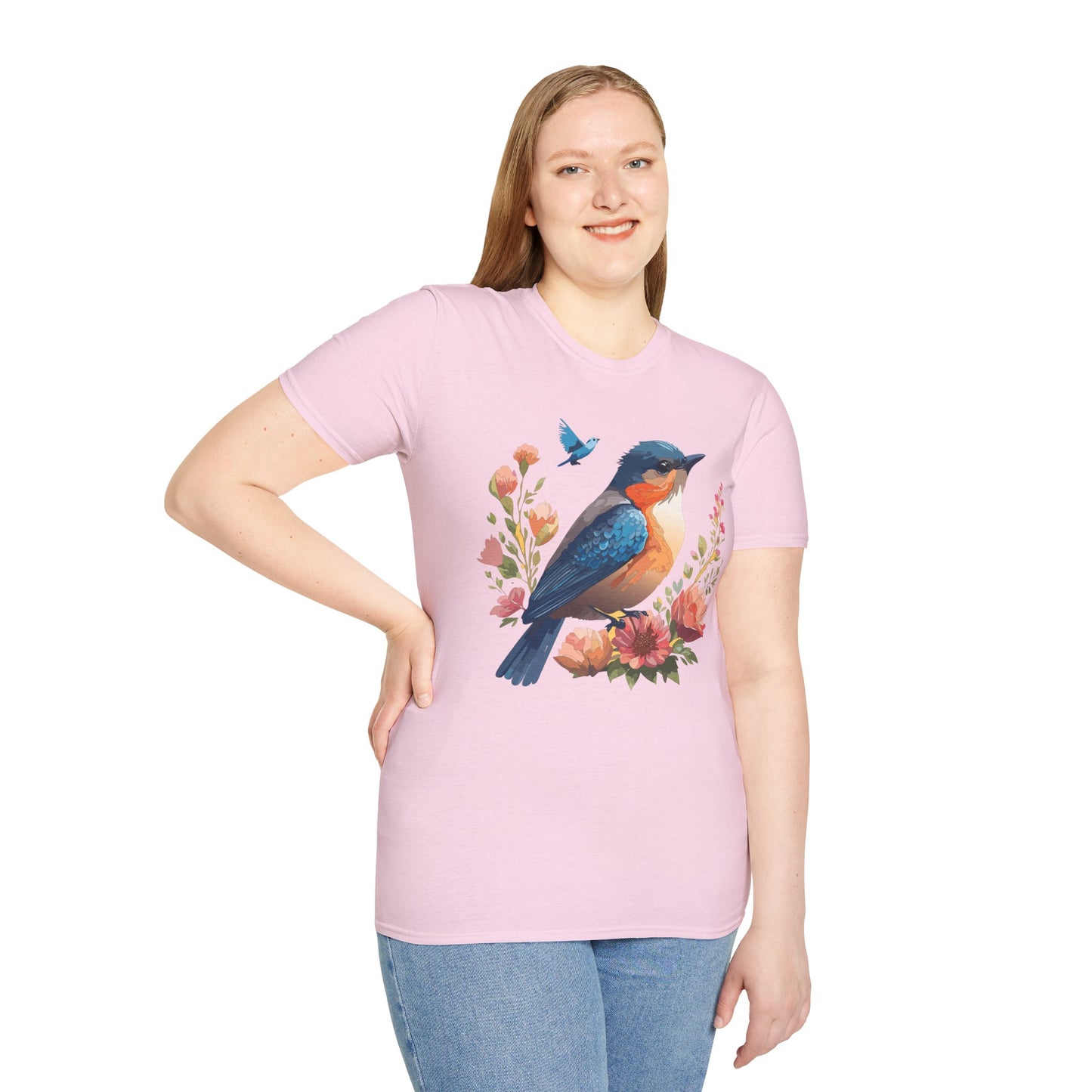 Bird T-Shirt, Floral Bird T Shirt, Shirt with Bird, Shirt with Animal