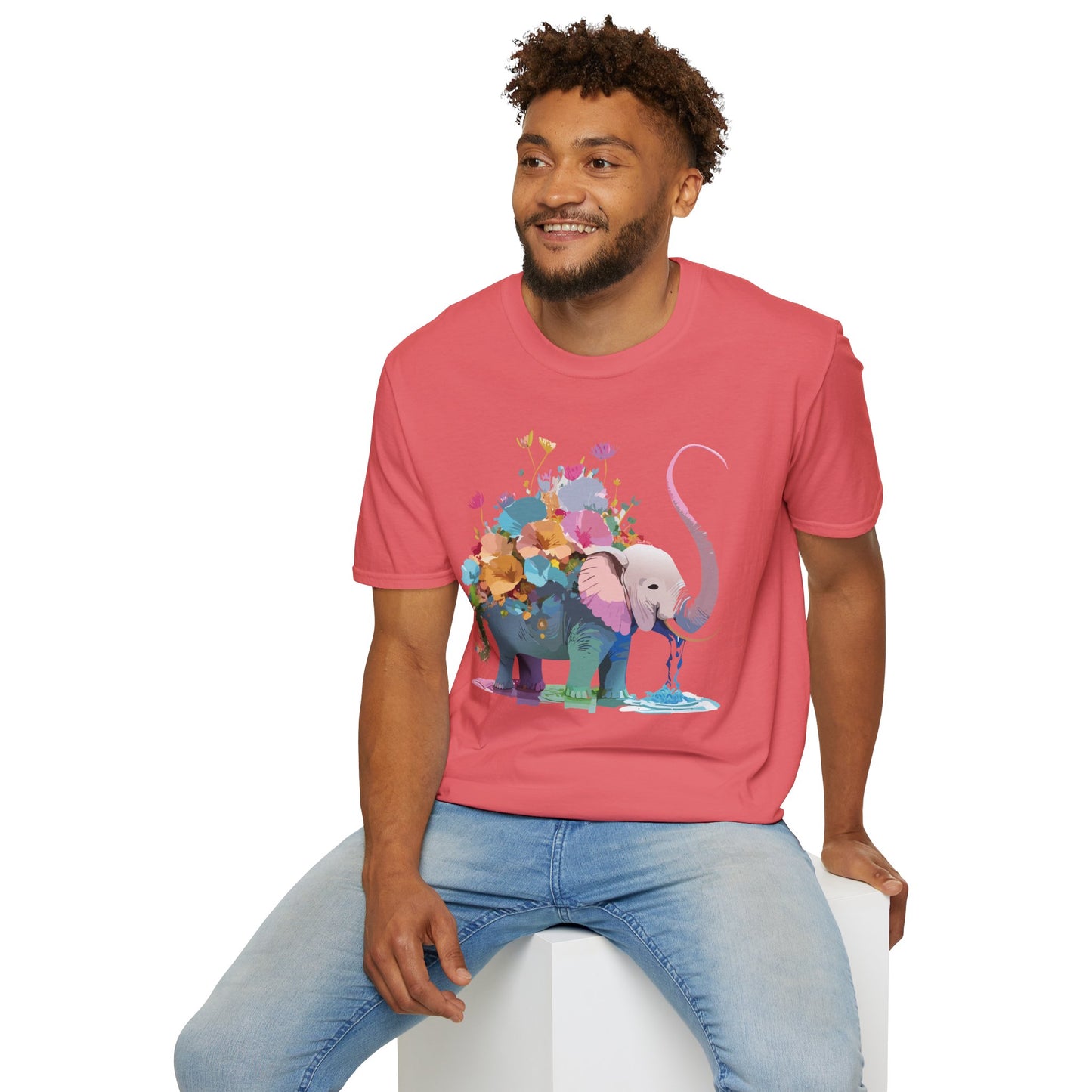 Elephant Shirt, T Shirt with Elephant, Elephant on T Shirt, T Shirt with Animation, Animals Tee Shirt