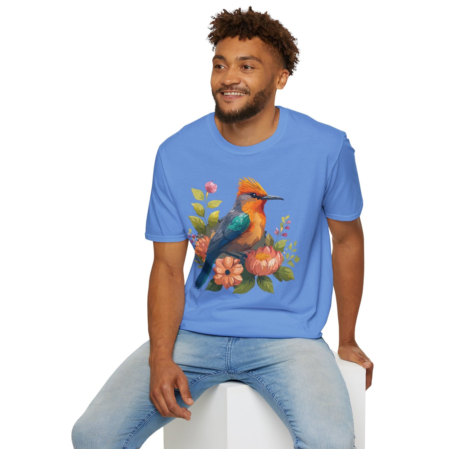Bird T-Shirt, Floral Bird T Shirt, Shirt with Bird, Shirt with Animal