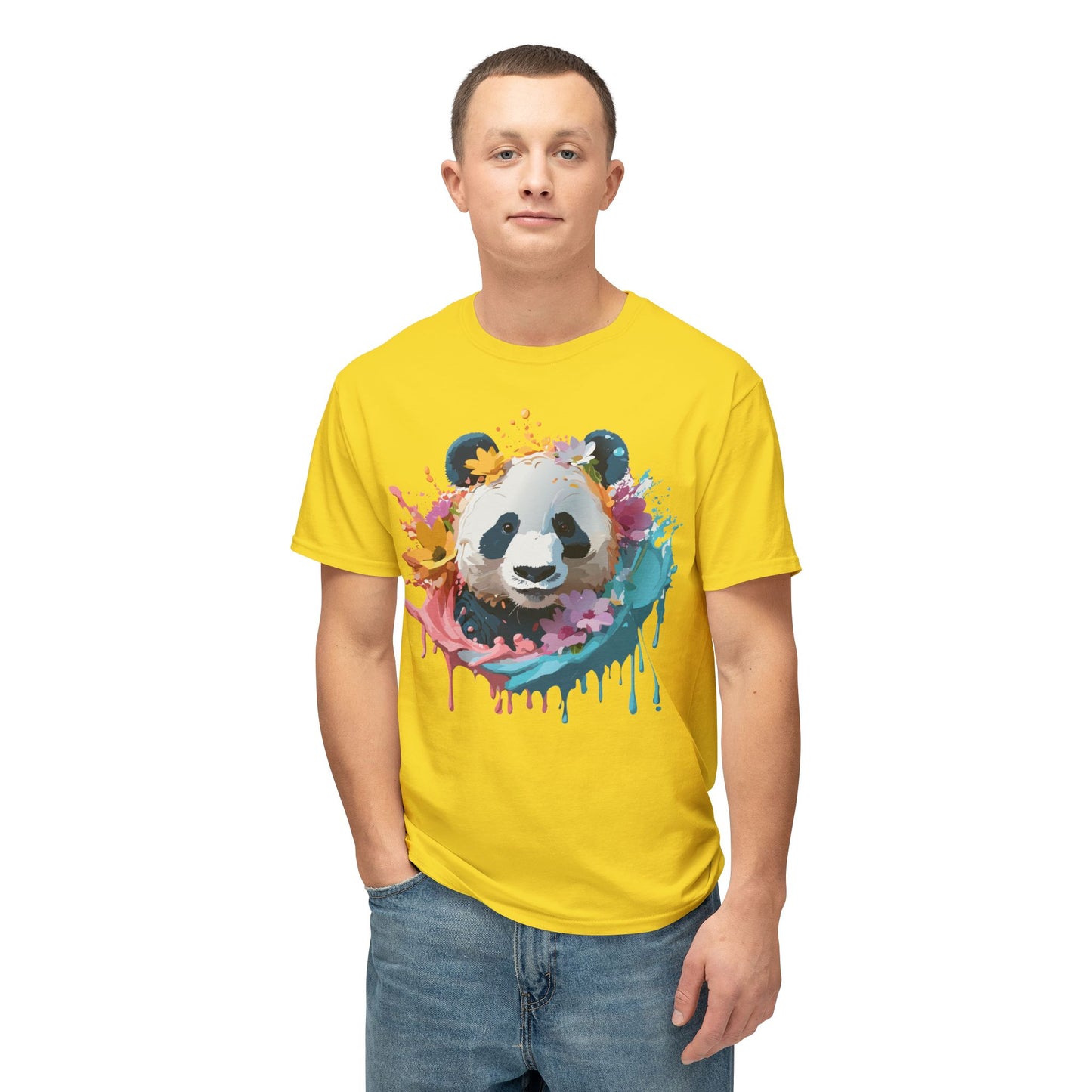 Panda T-Shirt, Vintage Panda Tee, Floral Tees, Panda Art Design Shirt, Tee Shirt with Panda Art 8