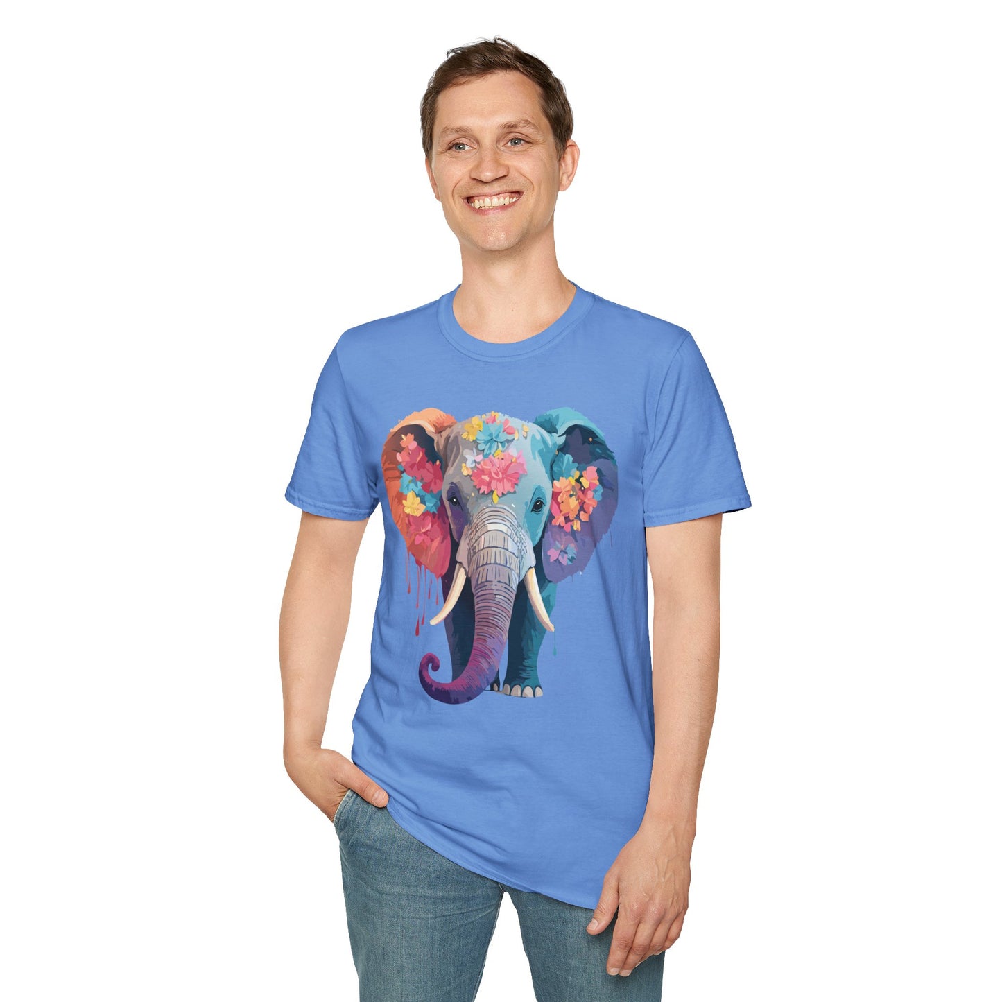 Elephant Shirt, T Shirt with Elephant, Elephant on T Shirt, T Shirt with Animation, Animals Tee Shirt