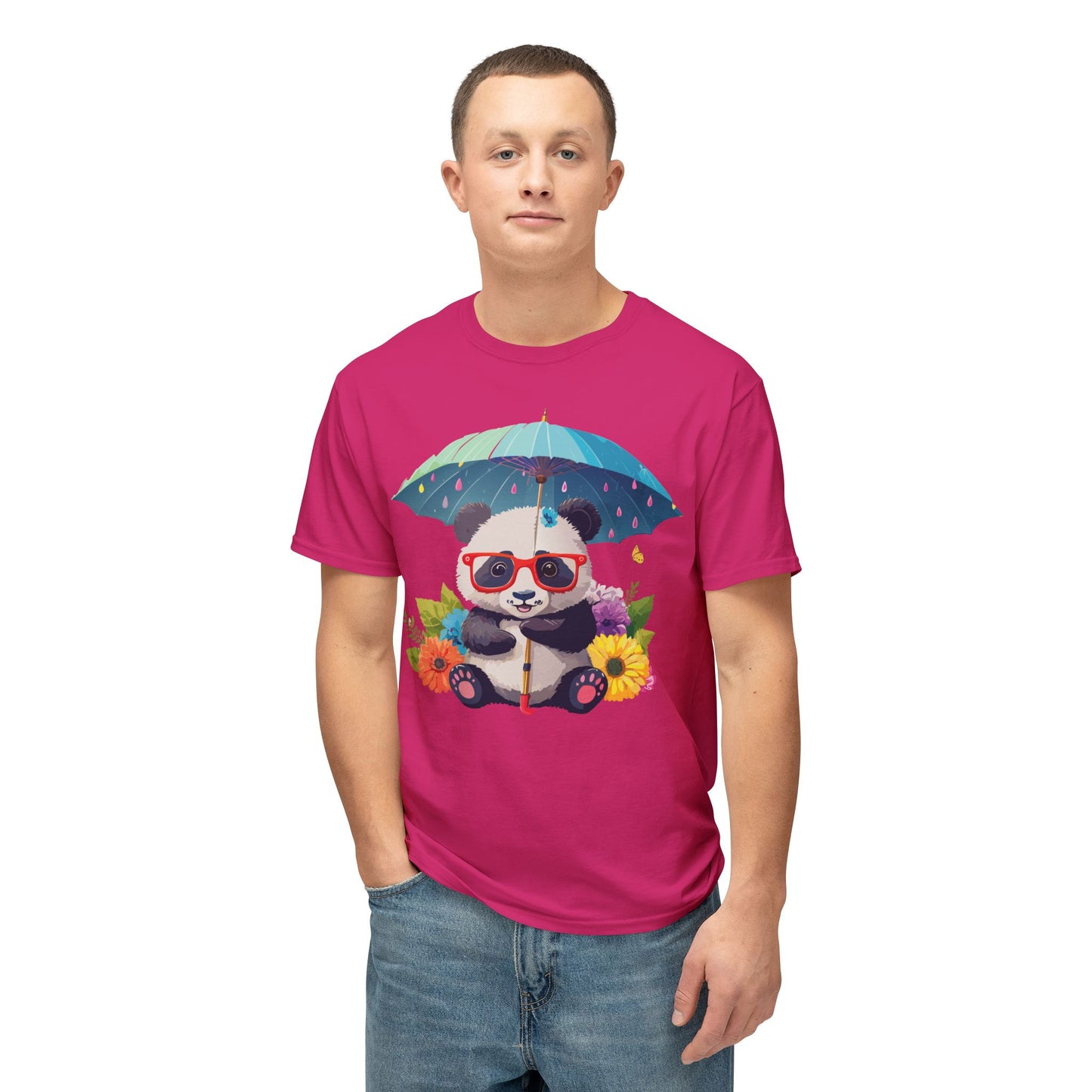 Panda T-Shirt, Vintage Panda Tee, Floral Tees, Panda Art Design Shirt, Tee Shirt with Panda Art 10
