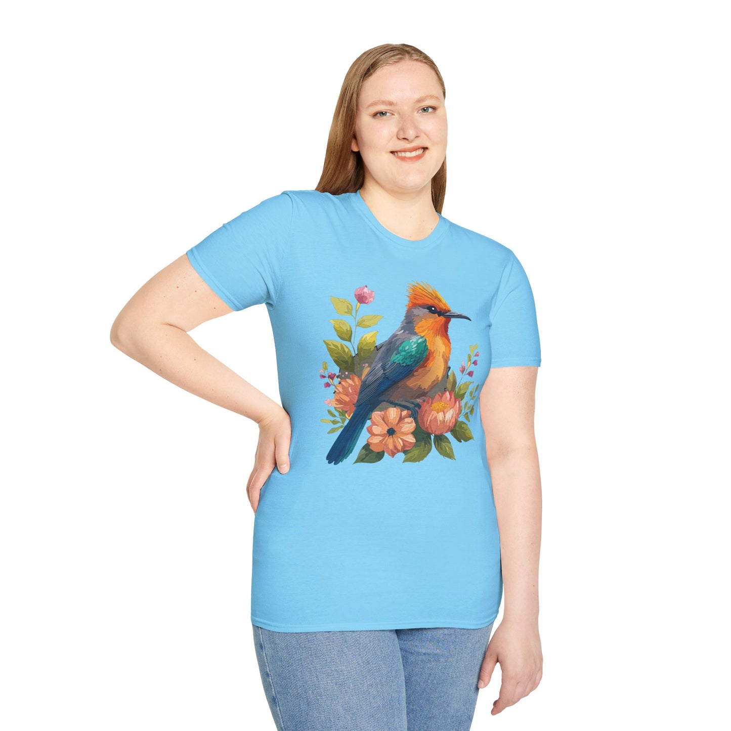 Bird T-Shirt, Floral Bird T Shirt, Shirt with Bird, Shirt with Animal