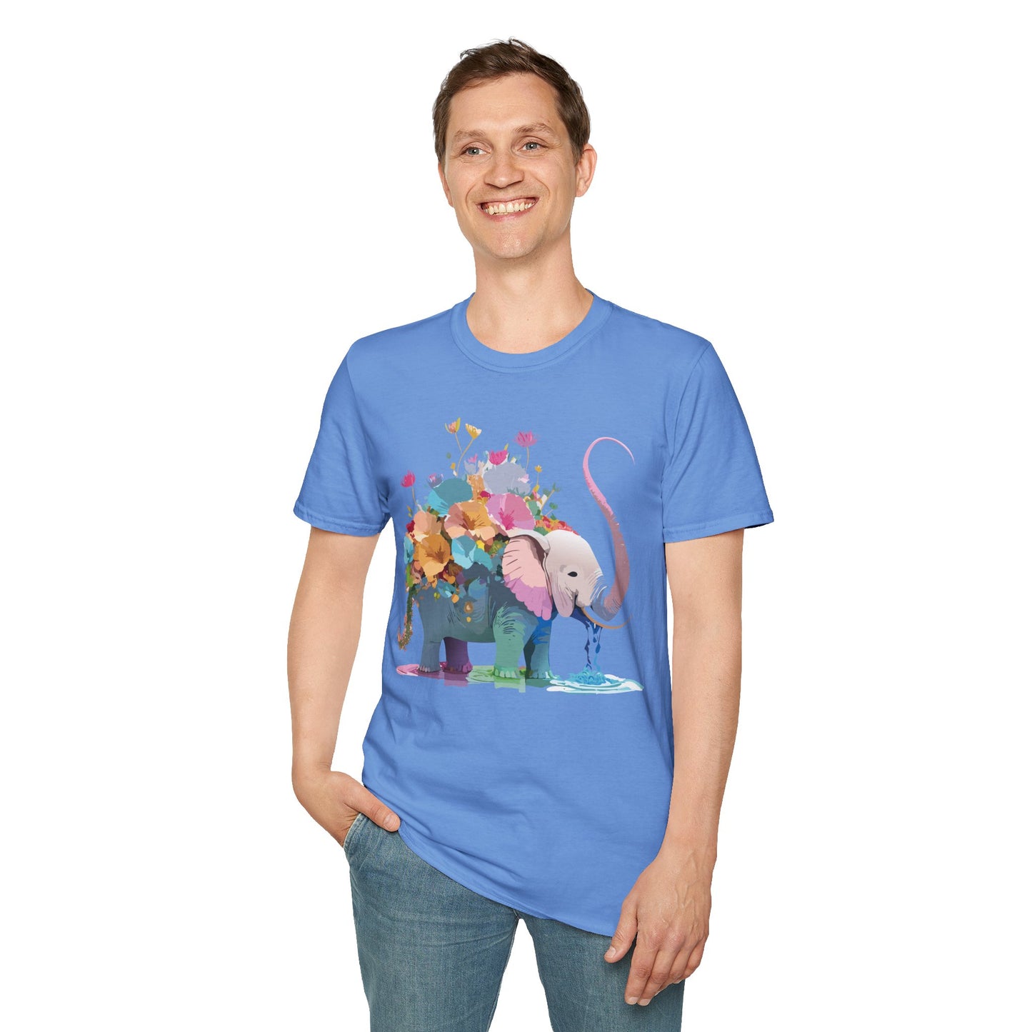 Elephant Shirt, T Shirt with Elephant, Elephant on T Shirt, T Shirt with Animation, Animals Tee Shirt